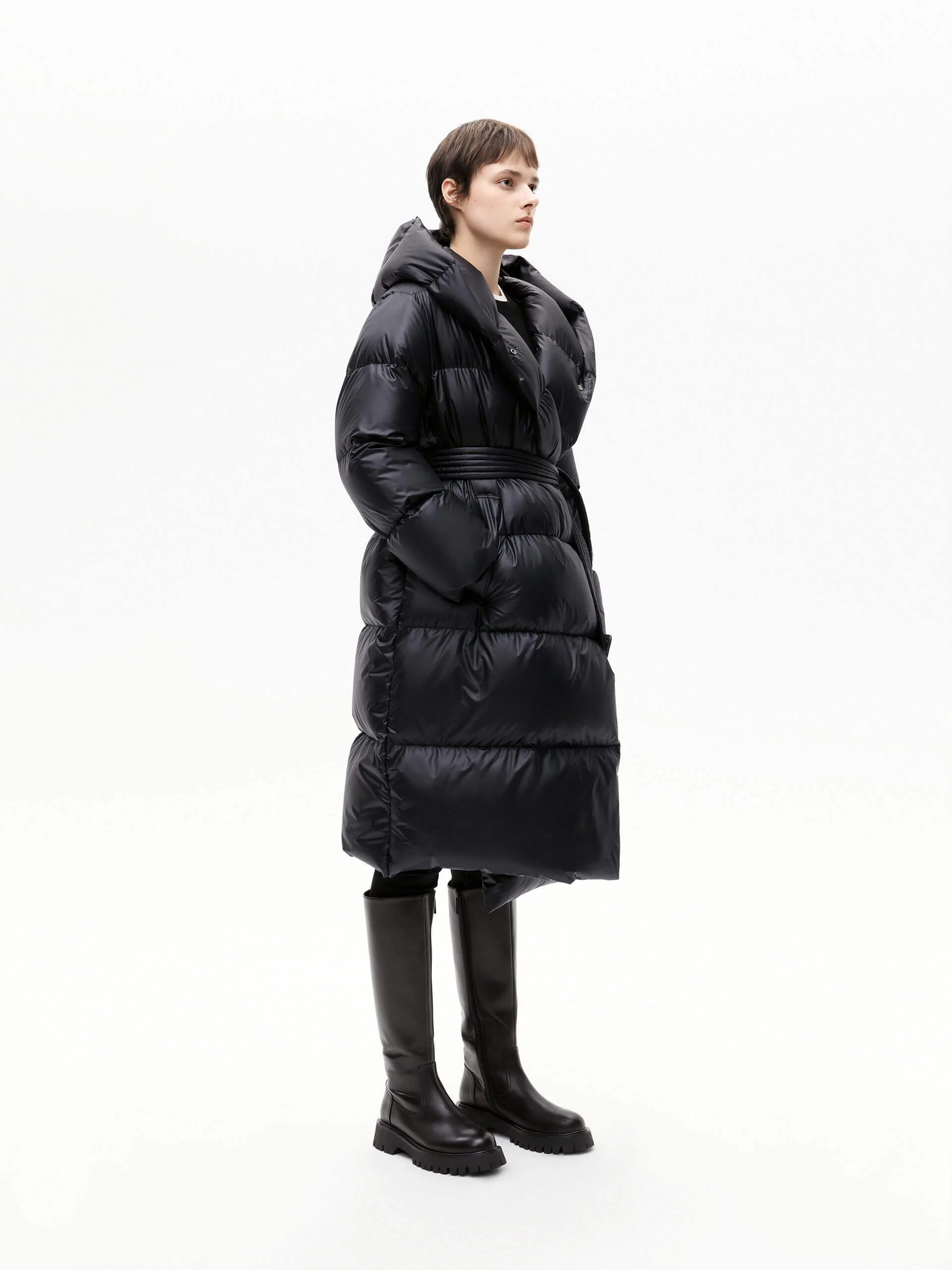 Belted Quilted Shell Down Coat - Image 27