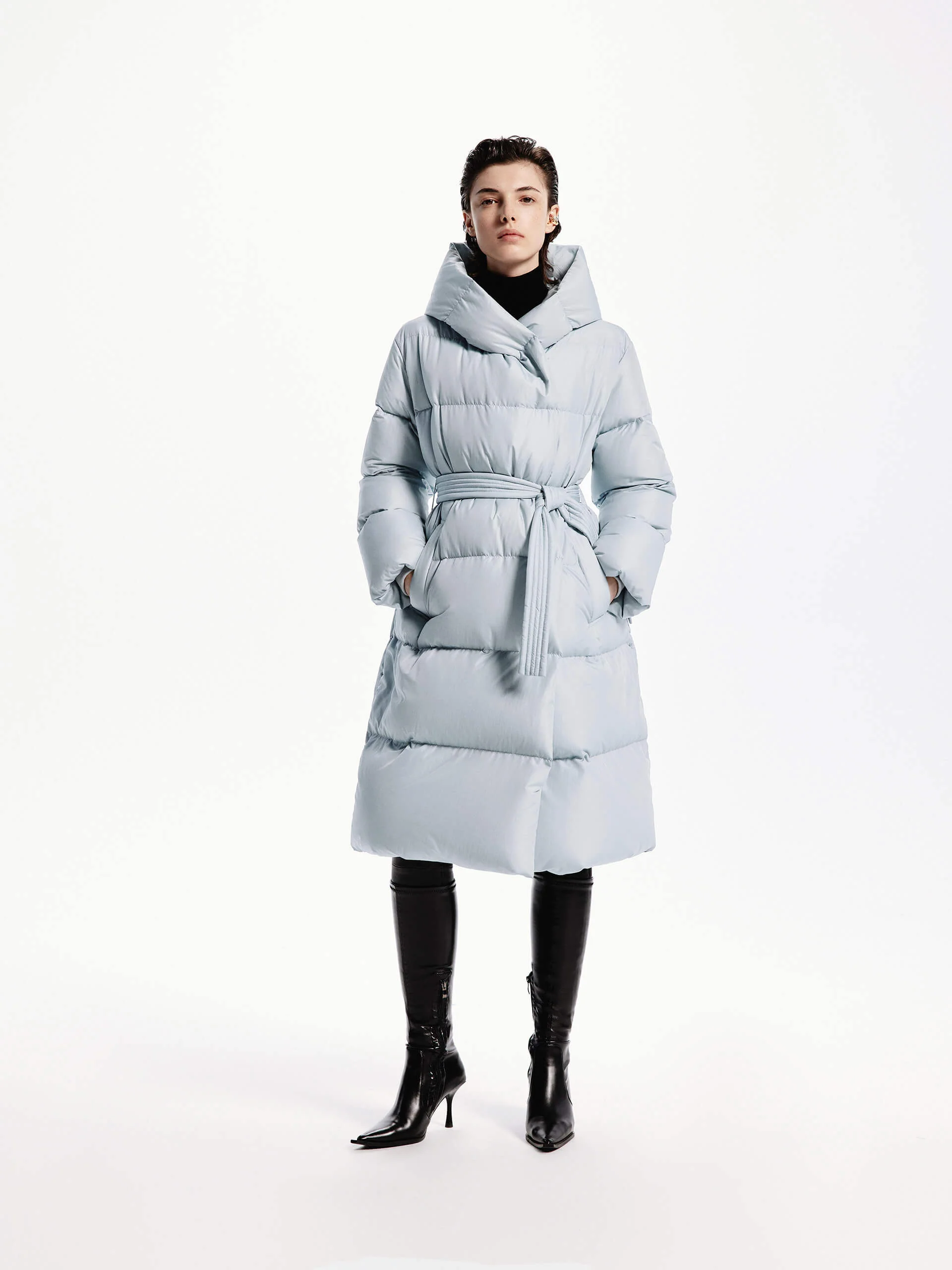 Belted Quilted Shell Down Coat - Image 30