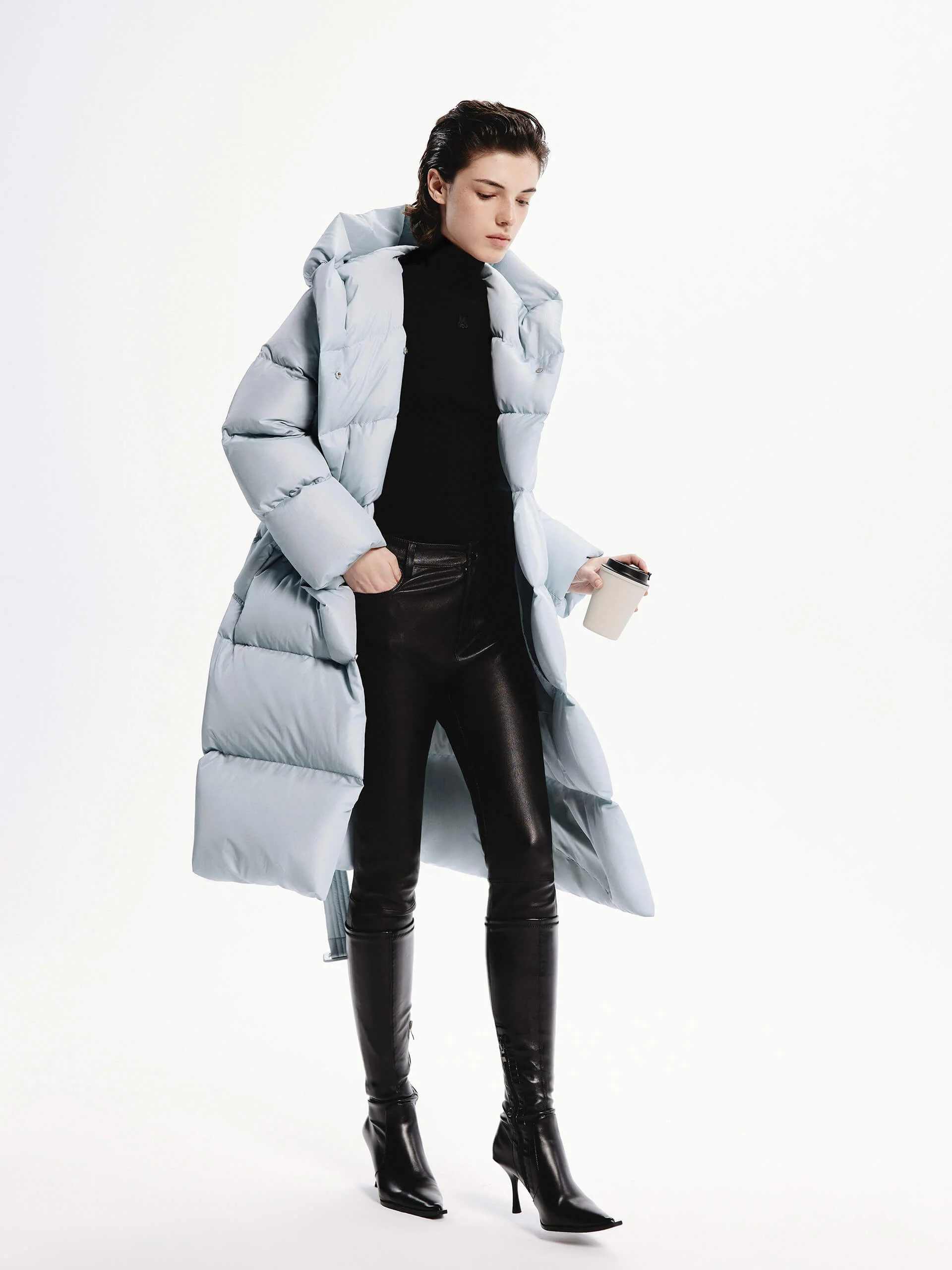 Belted Quilted Shell Down Coat - Image 31