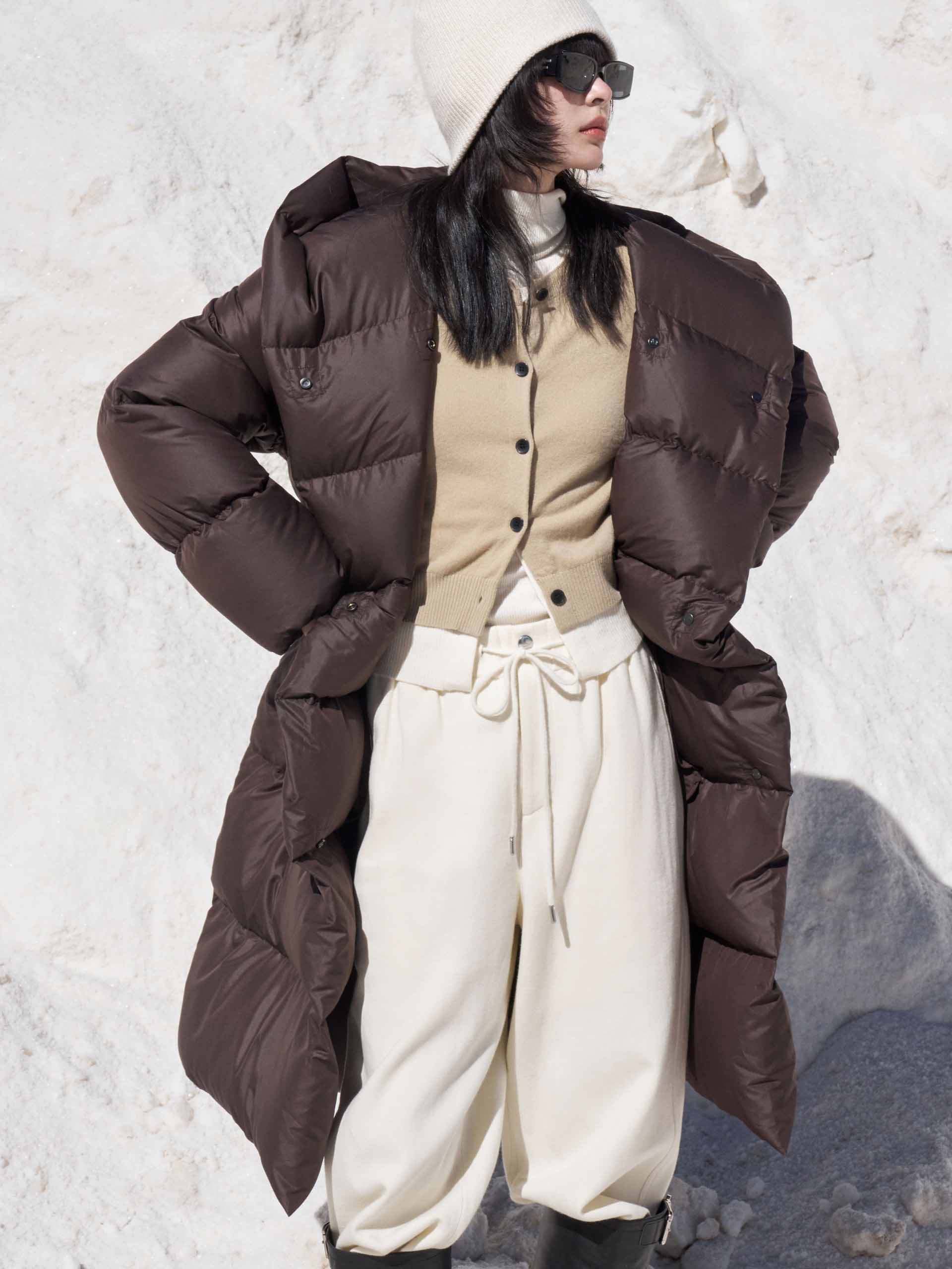 Belted Quilted Shell Down Coat - Image 7