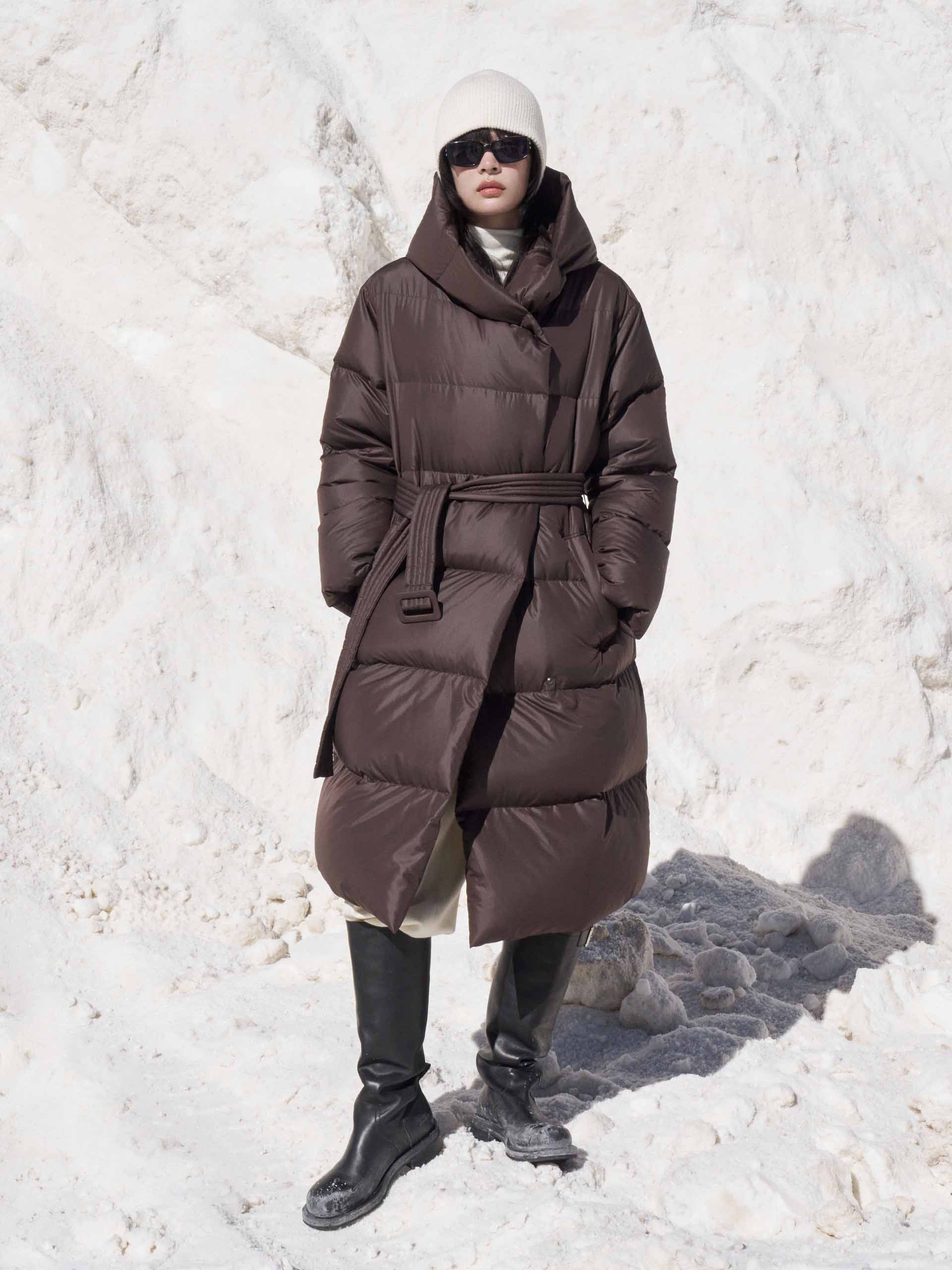 Belted Quilted Shell Down Coat - Image 8