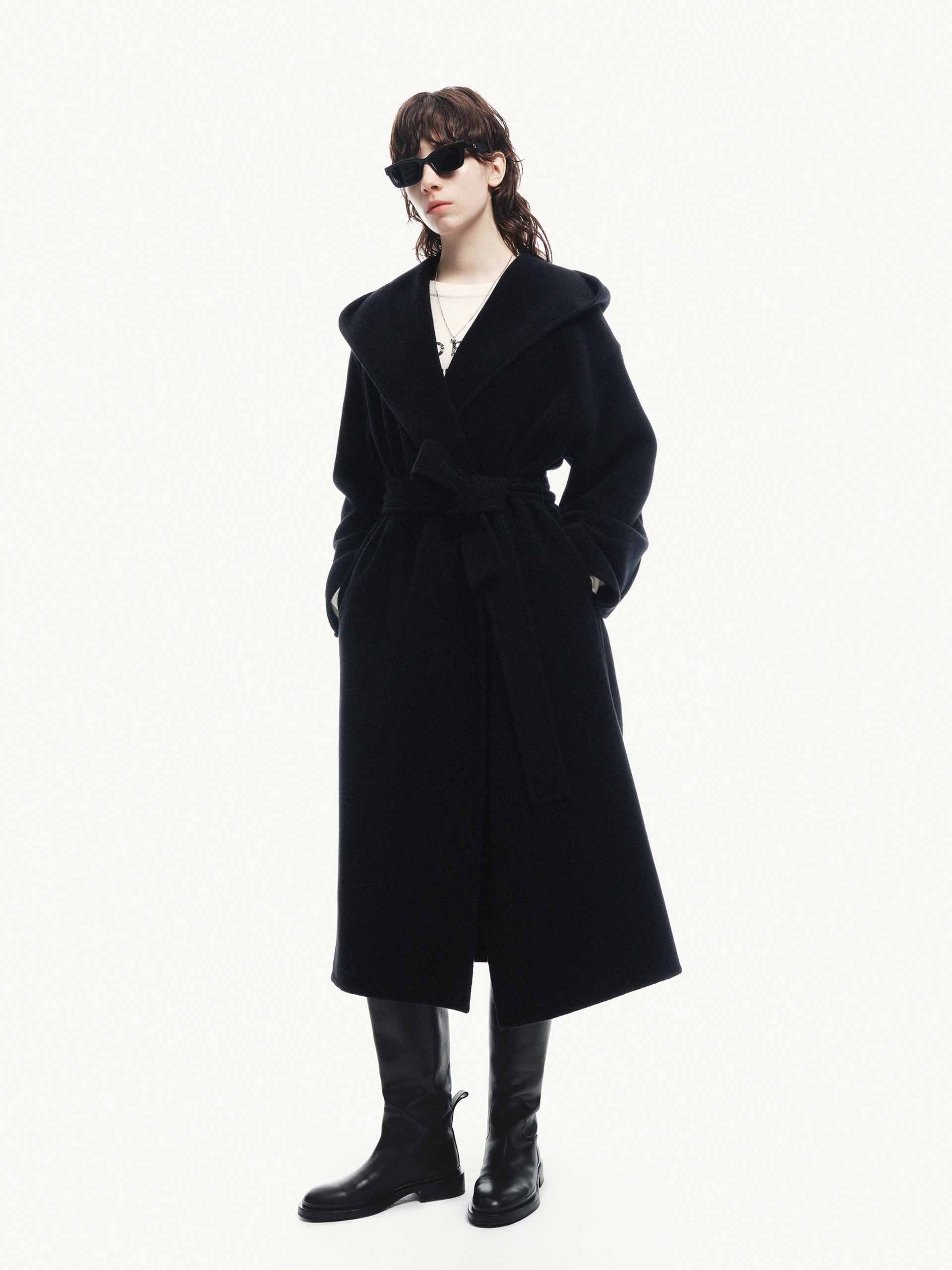 Belted Wool Long Coat - Image 10