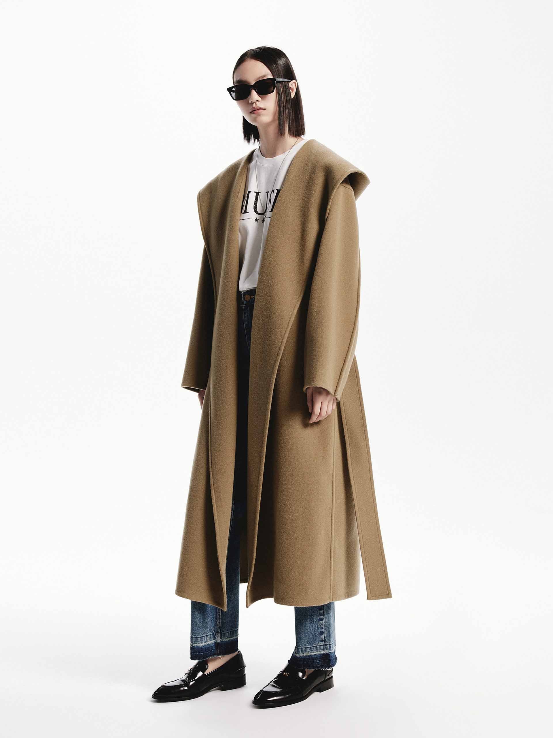 Belted Wool Long Coat - Image 6
