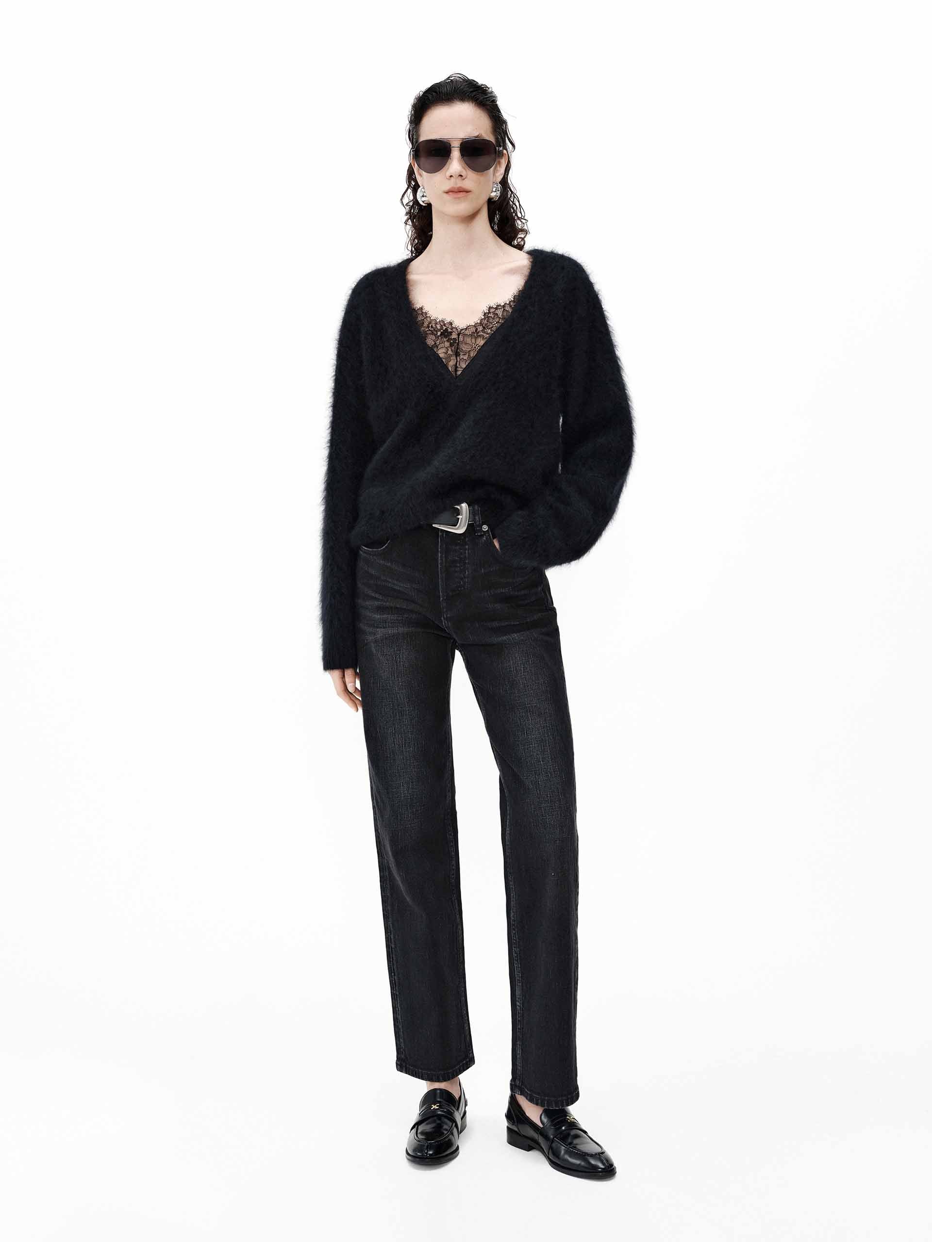 Black Ankle Straight Jeans - Image 2