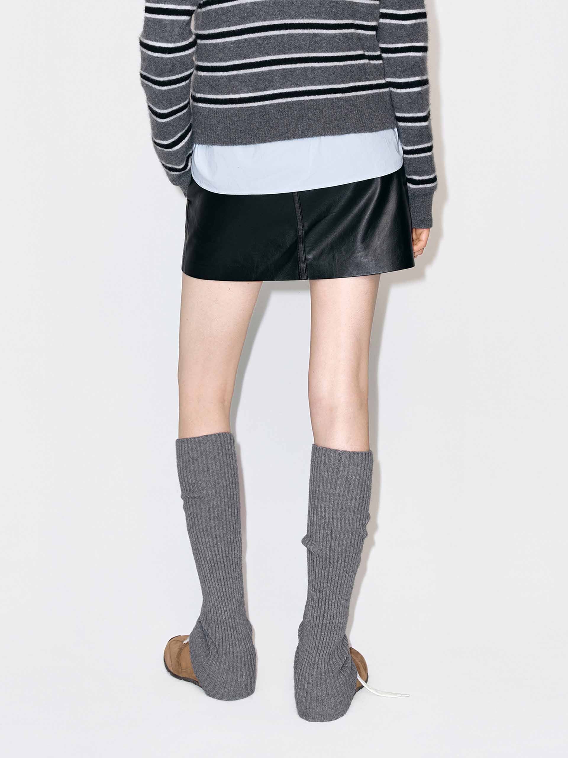 Black Mini Leather Skirt - Image 6