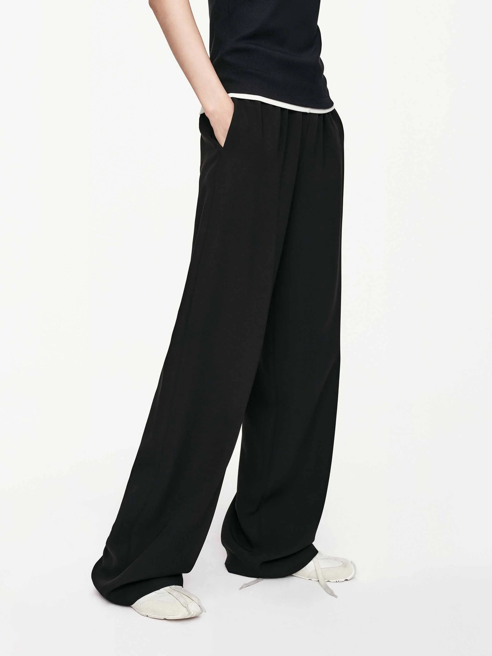 Black Relaxed Straight Trousers - Image 4