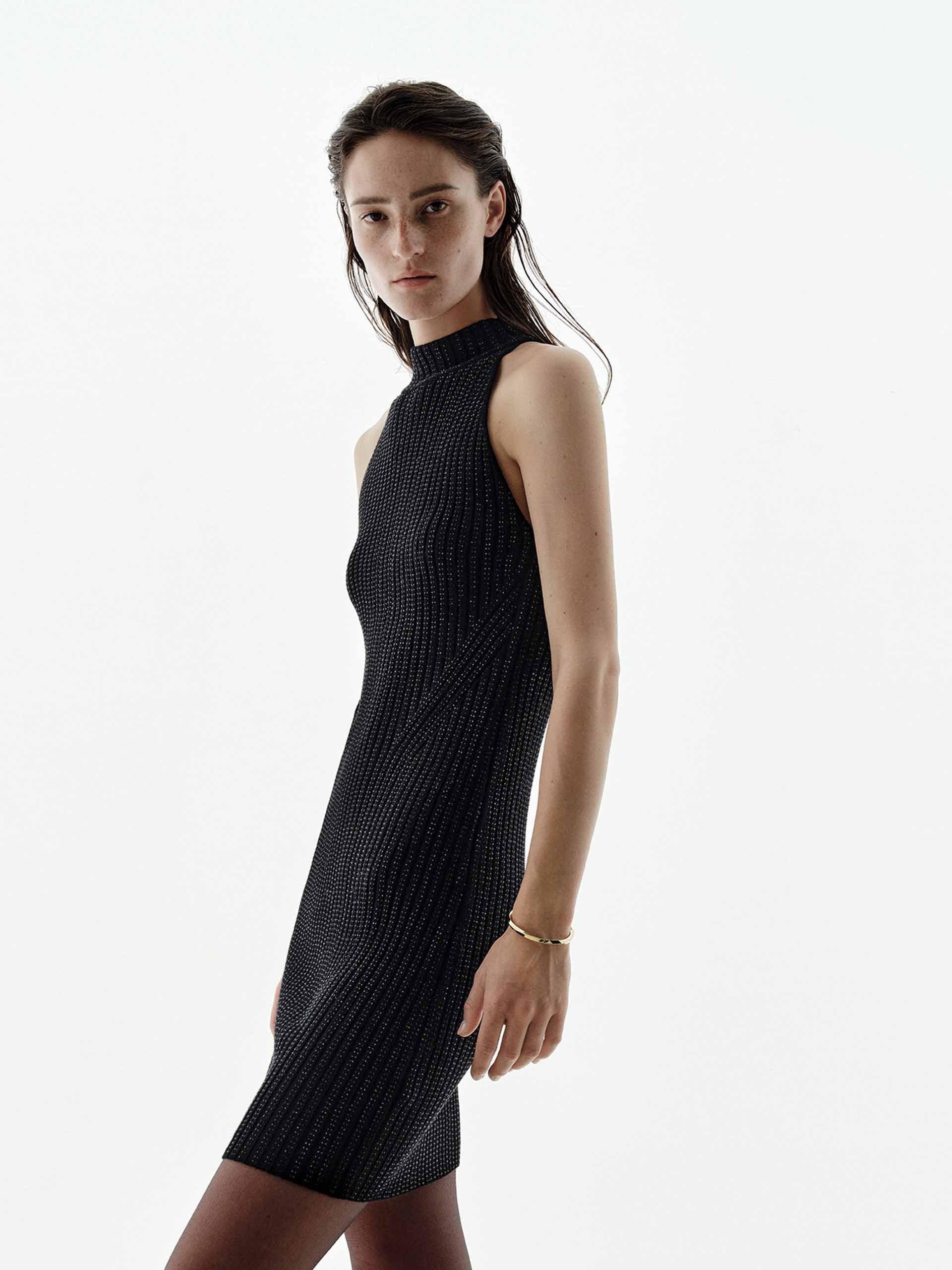 Black Rhinestone Sleeveless Dress - Image 3