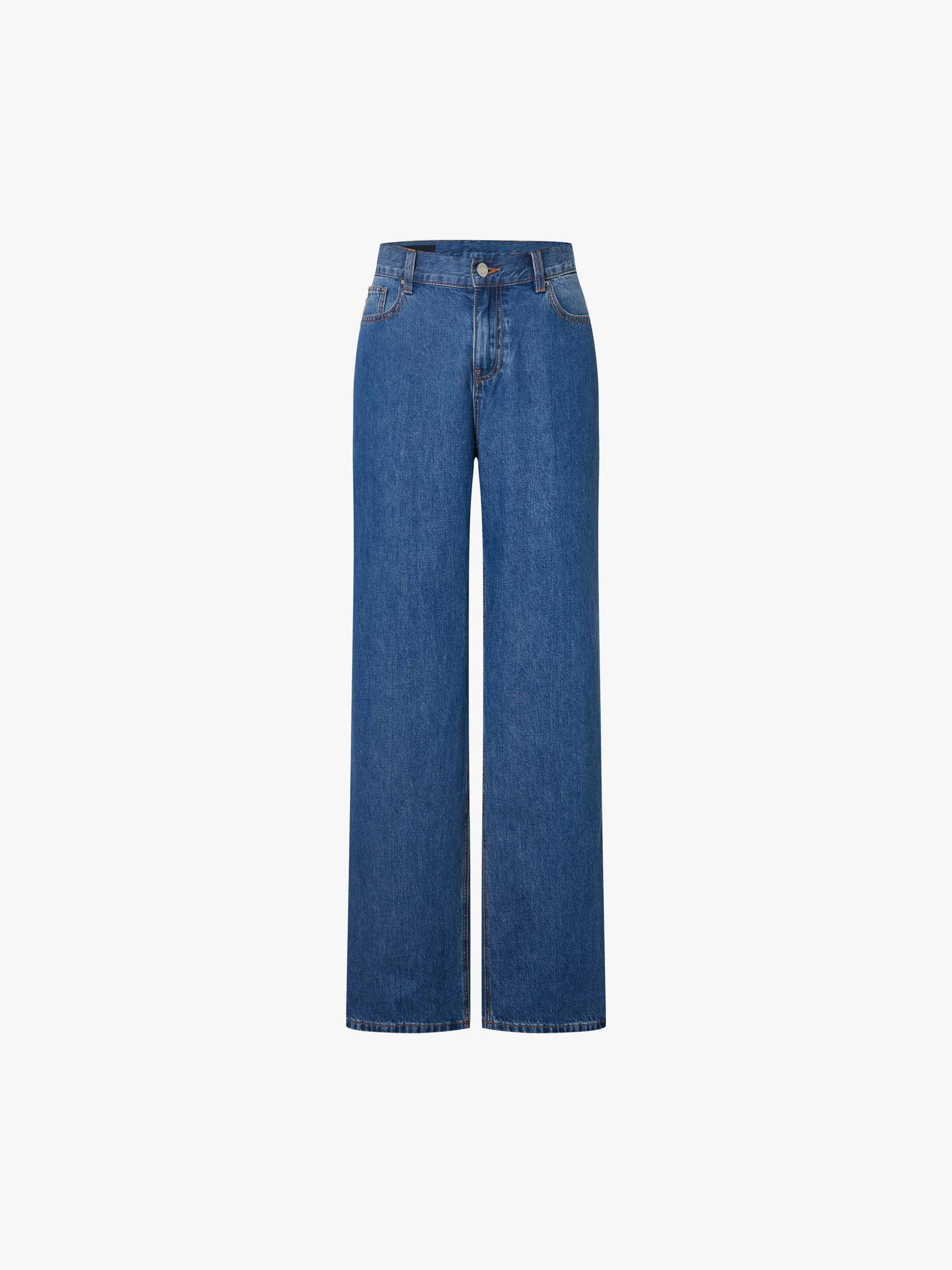 Blue Cotton Straight Jeans - Image 5
