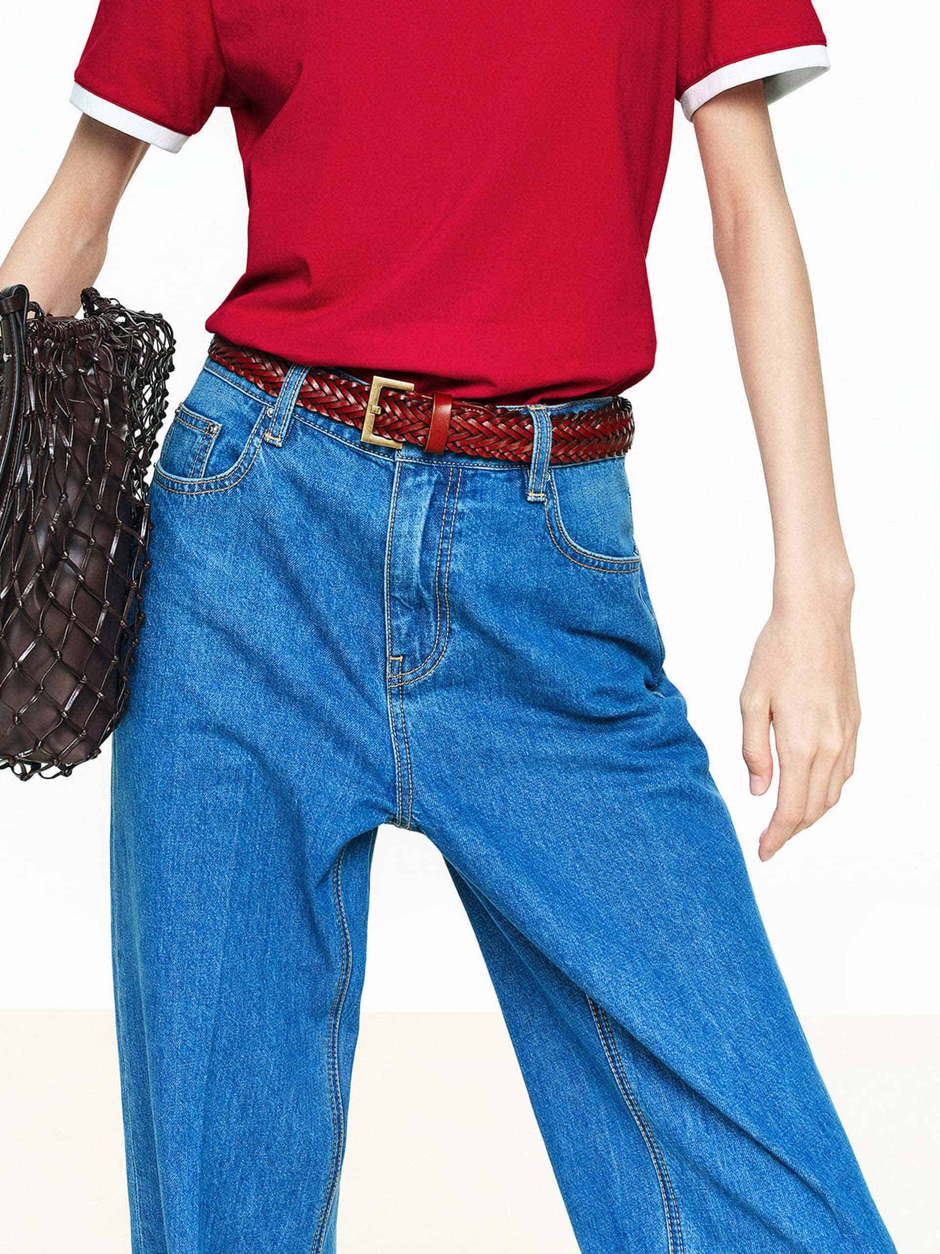 Blue Cotton Straight Jeans - Image 7