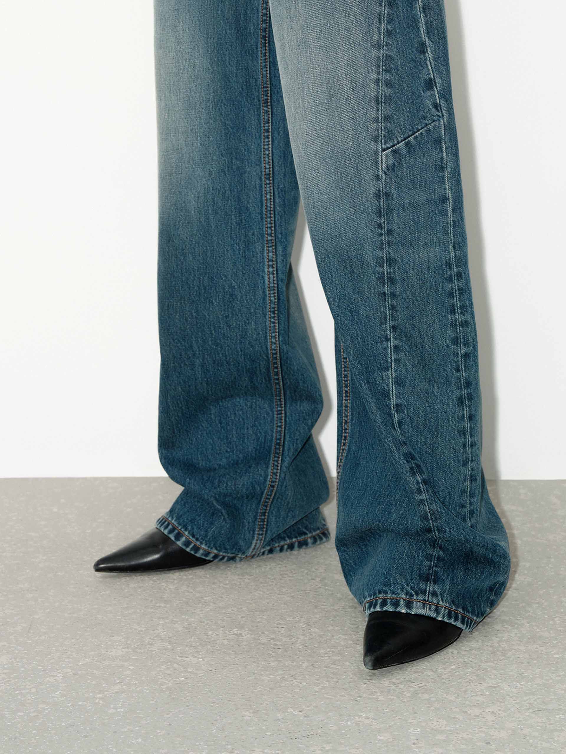 Blue Wash Wide Leg Jeans - Image 10