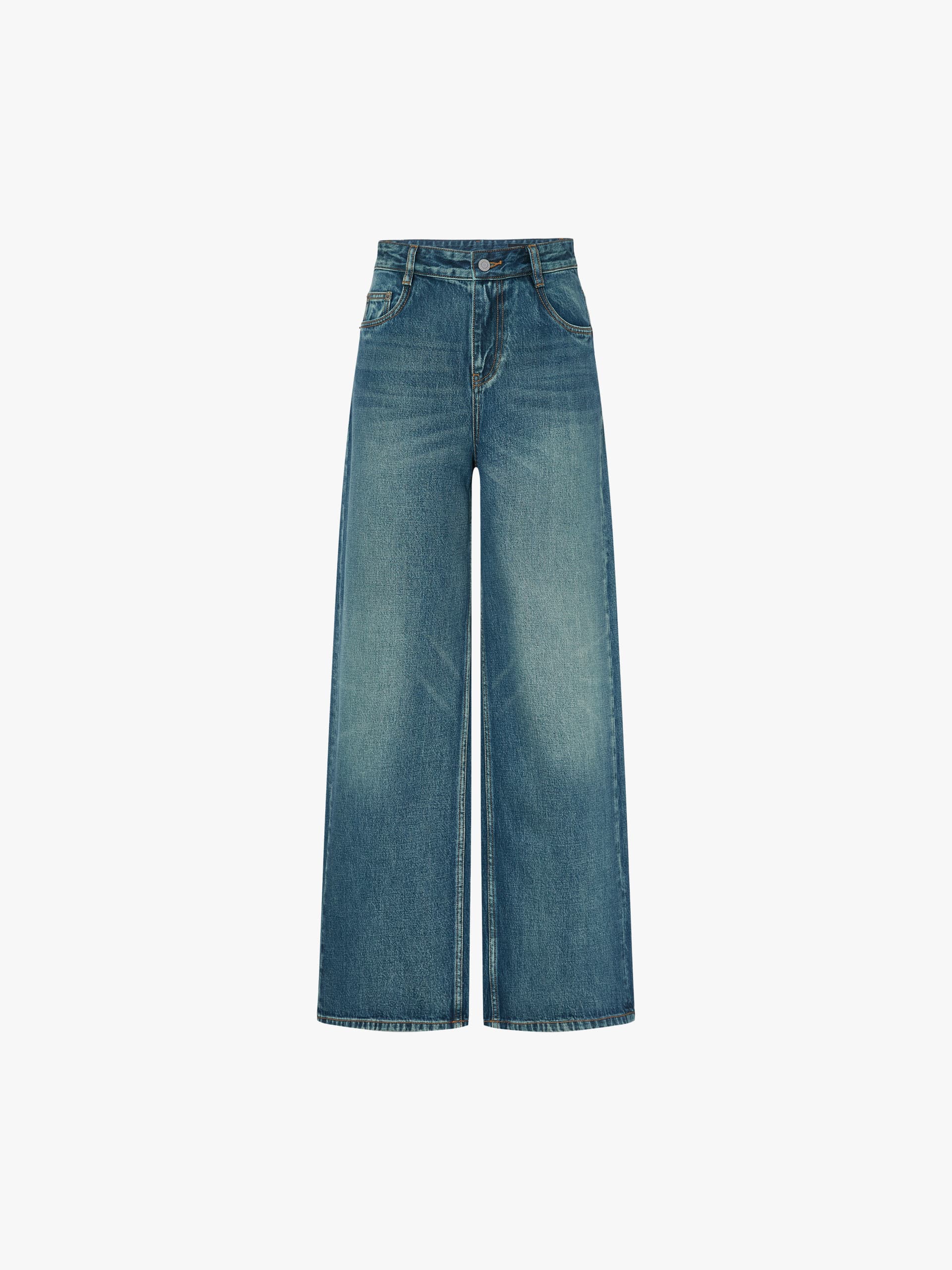 Blue Wash Wide Leg Jeans - Image 5