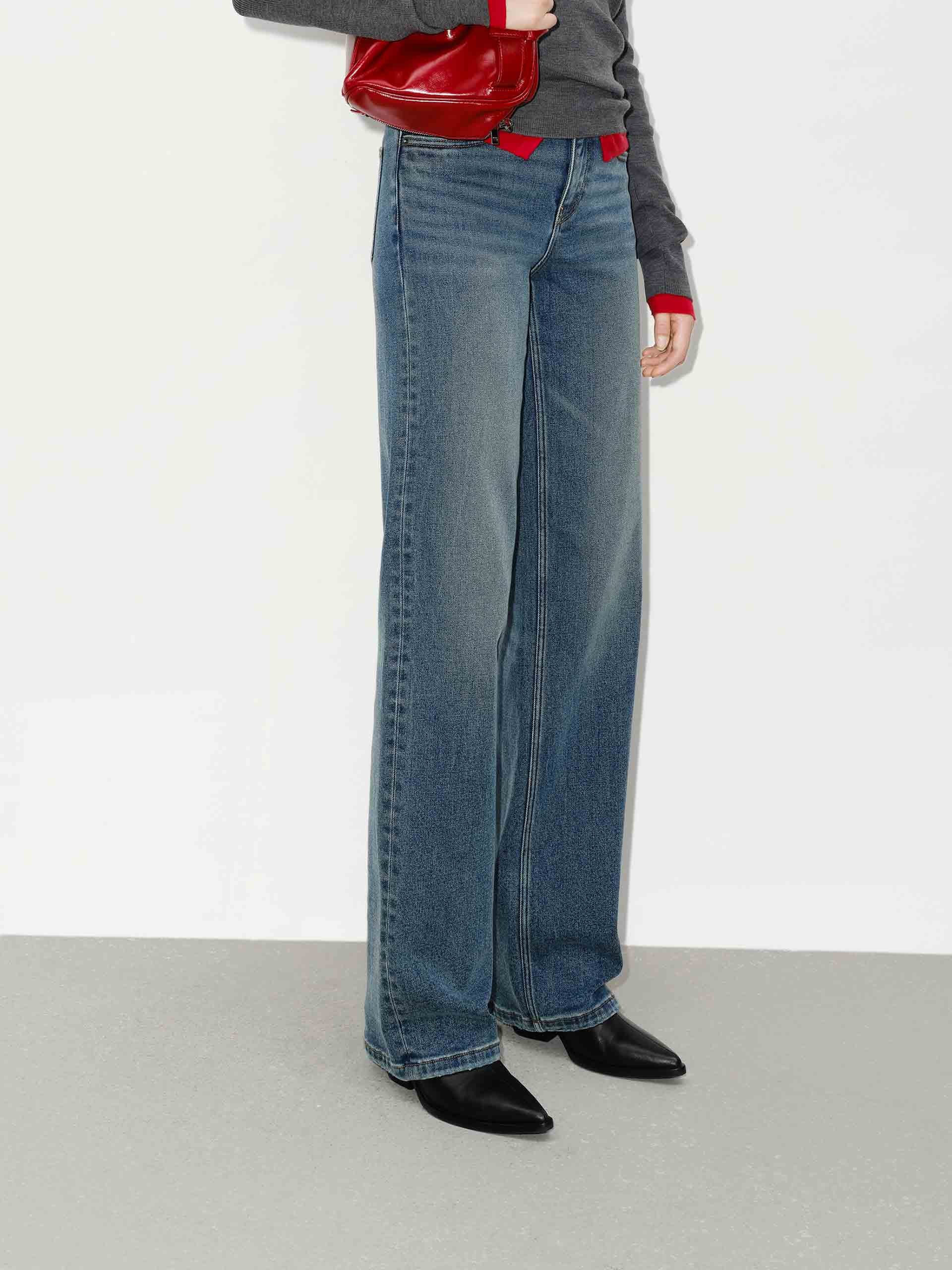 Blue Washed Straight Jeans - Image 6