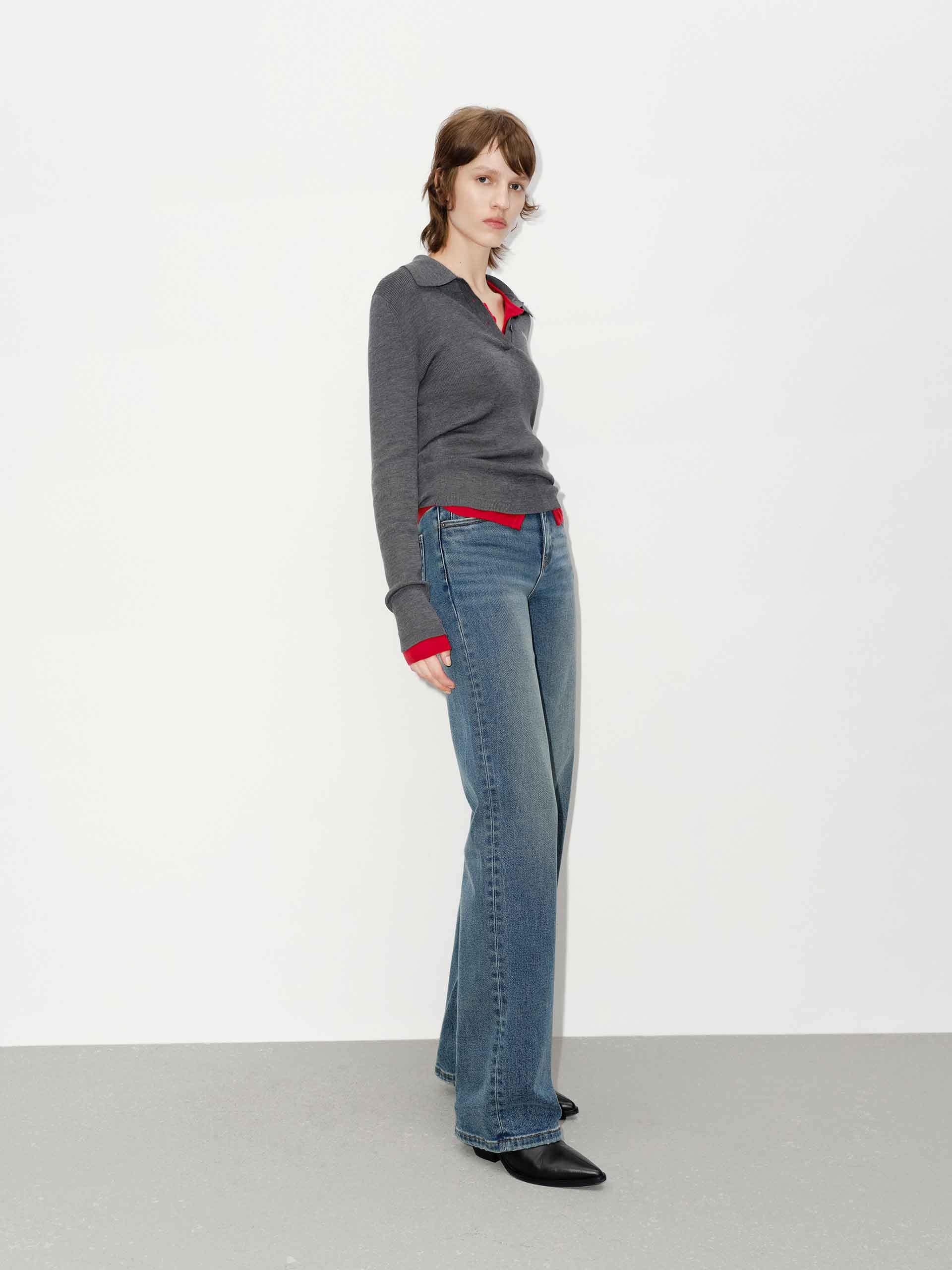 Blue Washed Straight Jeans - Image 8