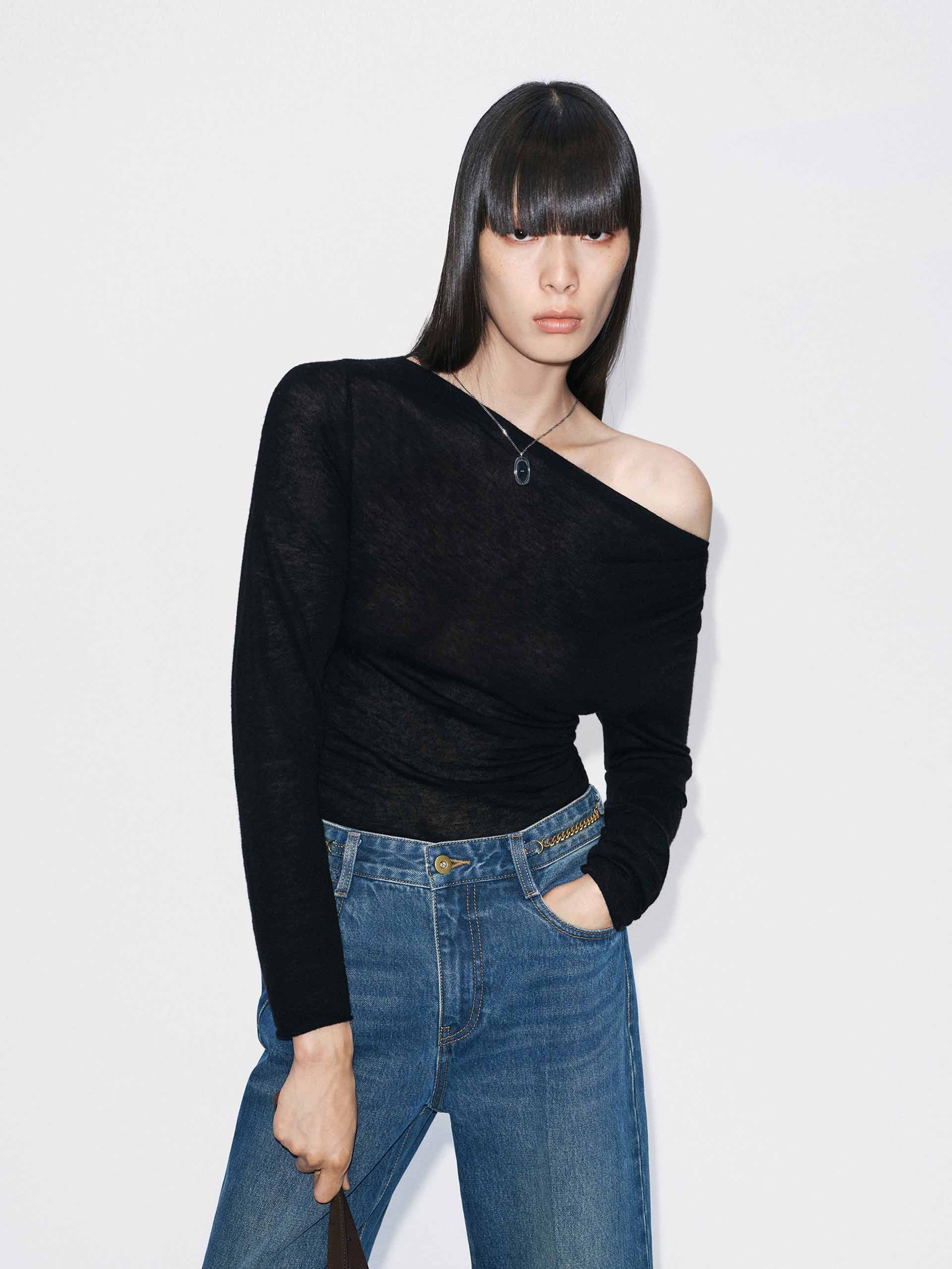 Boat Neck Wool Sweater