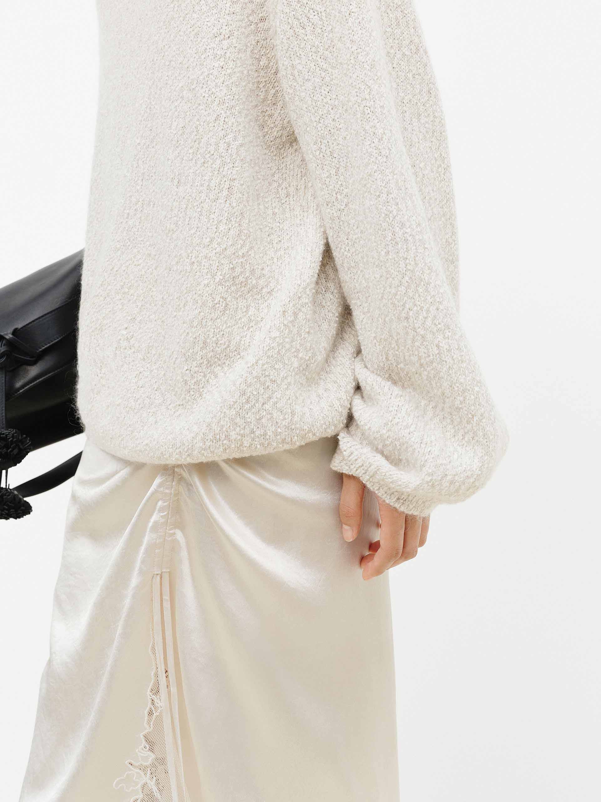 Boatneck Loose Knitted Sweater - Image 15
