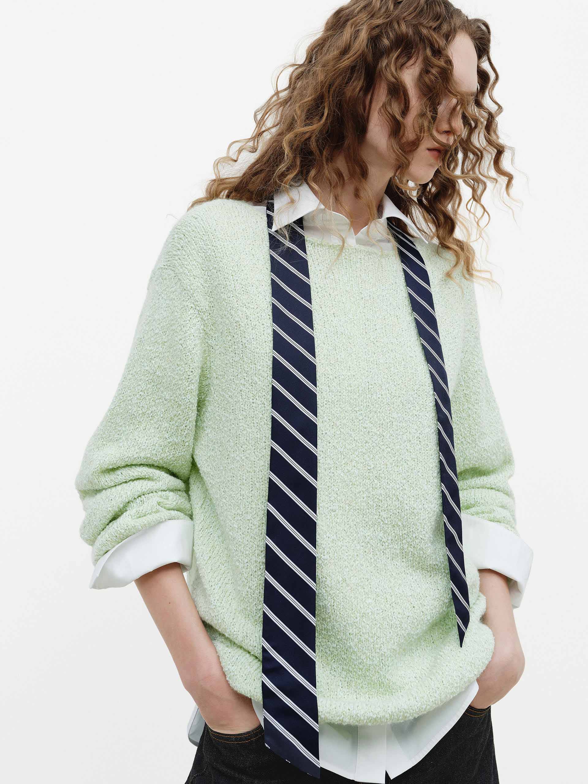 Boatneck Loose Knitted Sweater - Image 3