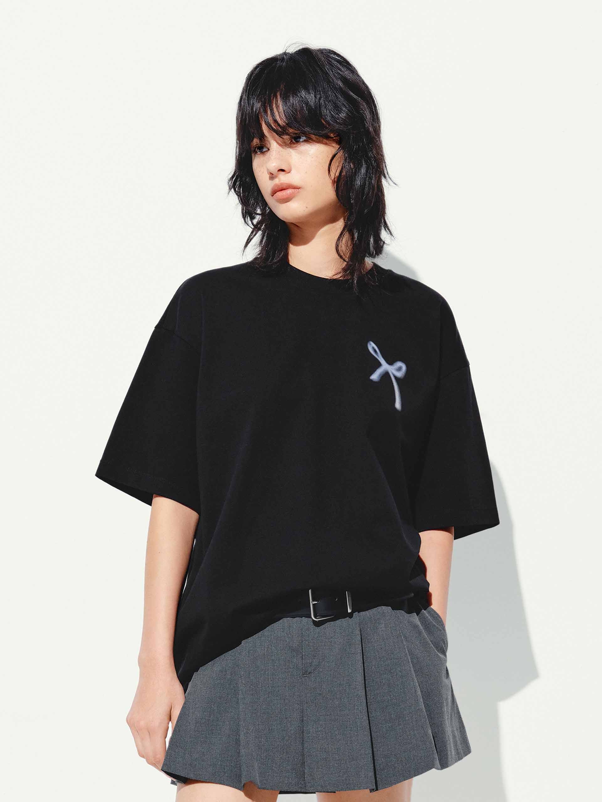 Bow Print Short Sleeves T-shirt - Image 9
