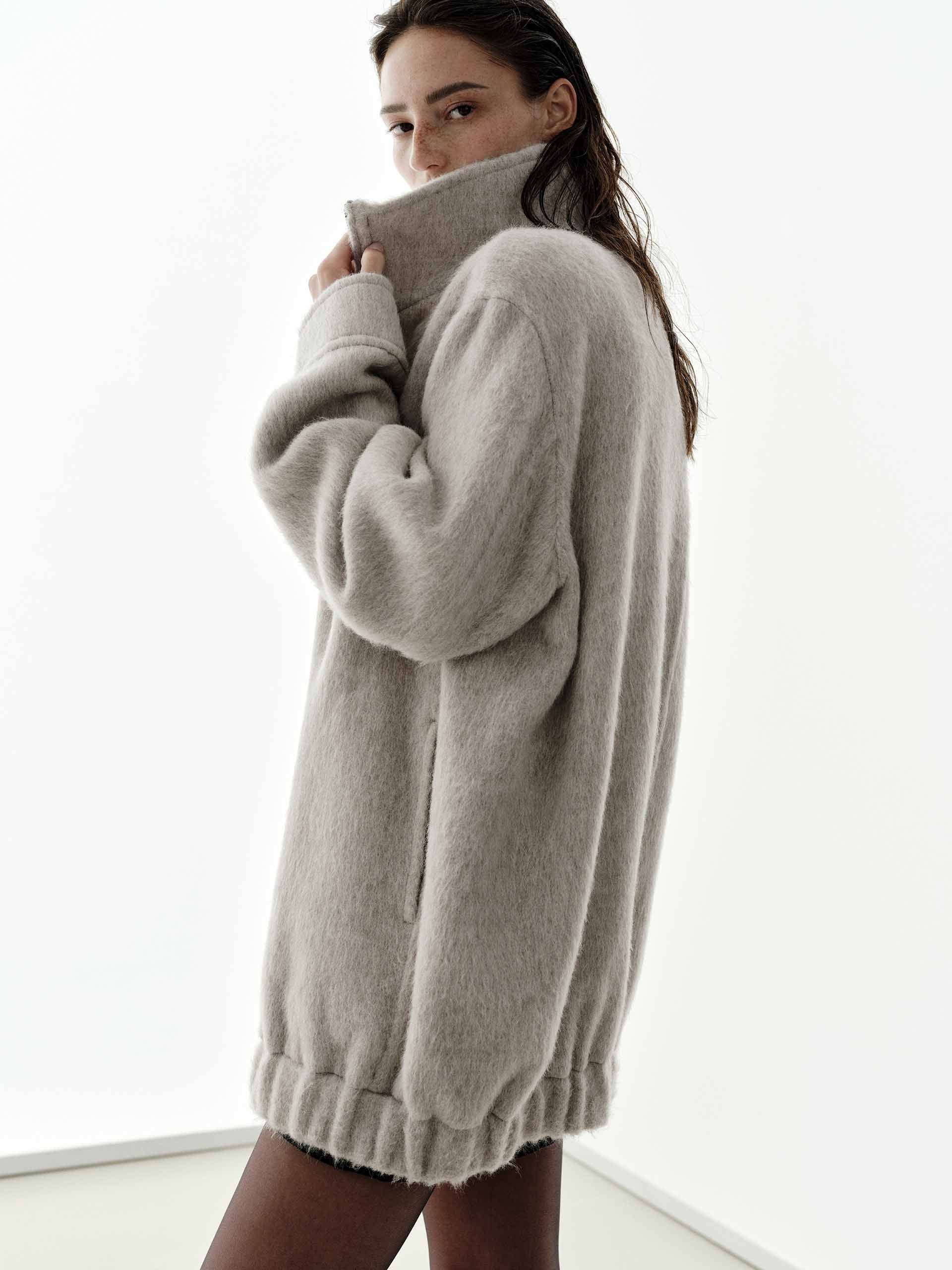 Brushed Two-way Zip Coat - Image 7