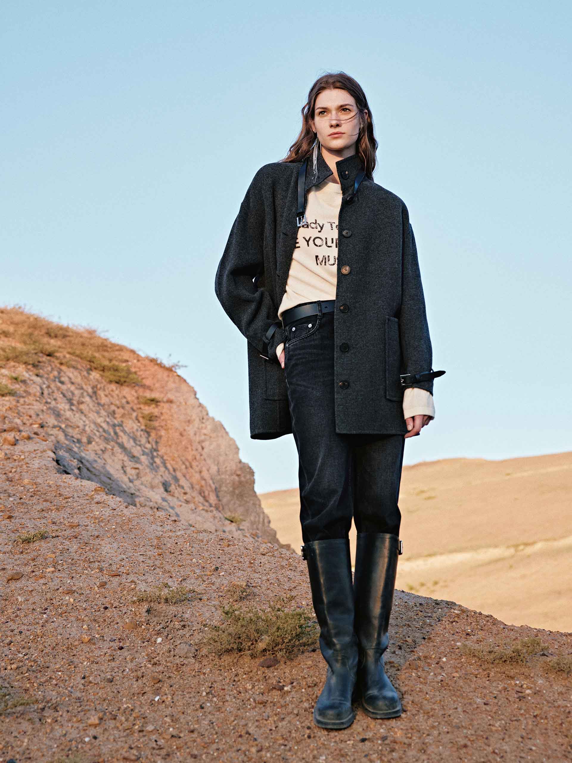 Buckle Detail Wool Coat - Image 2