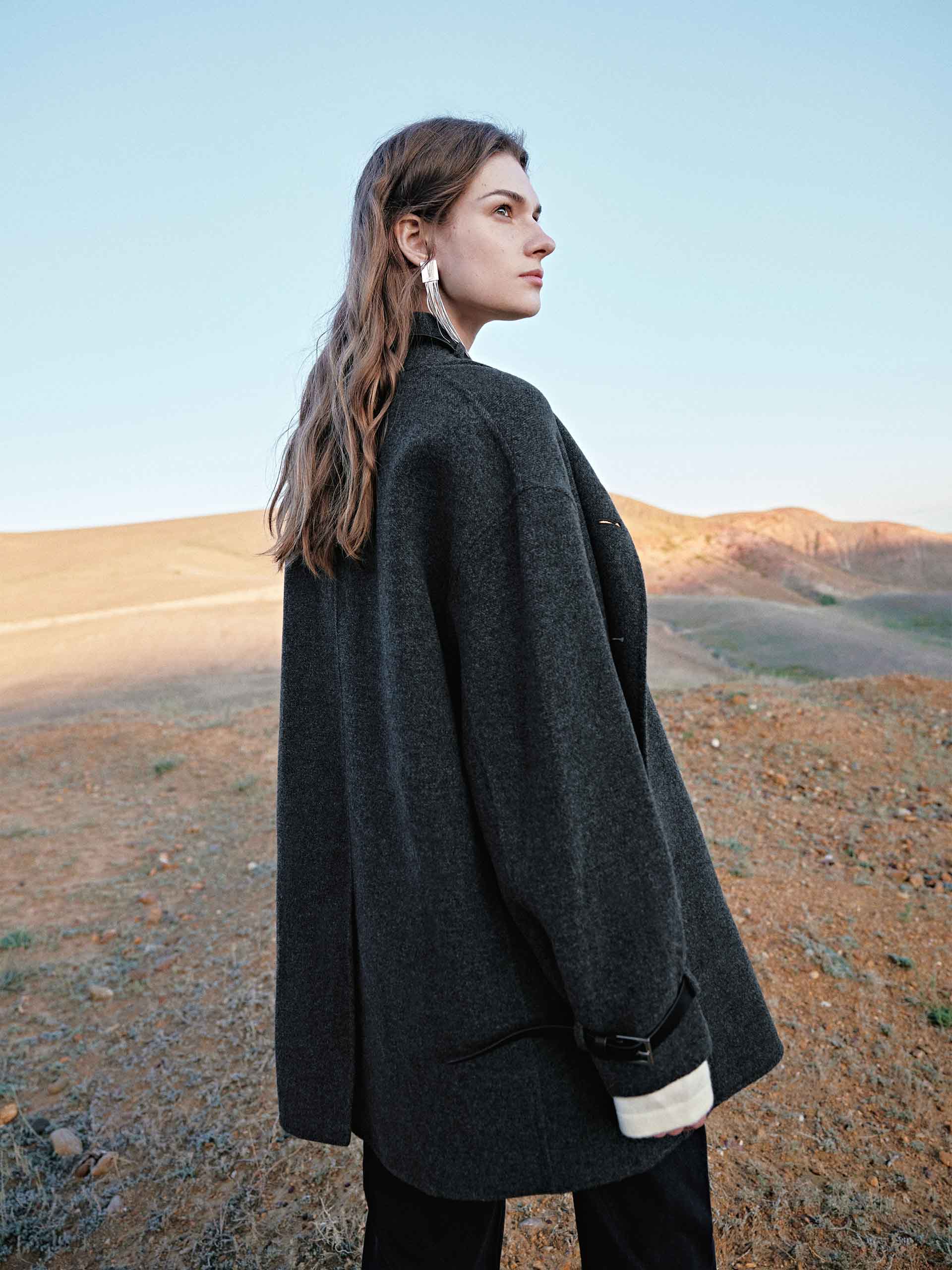 Buckle Detail Wool Coat - Image 3