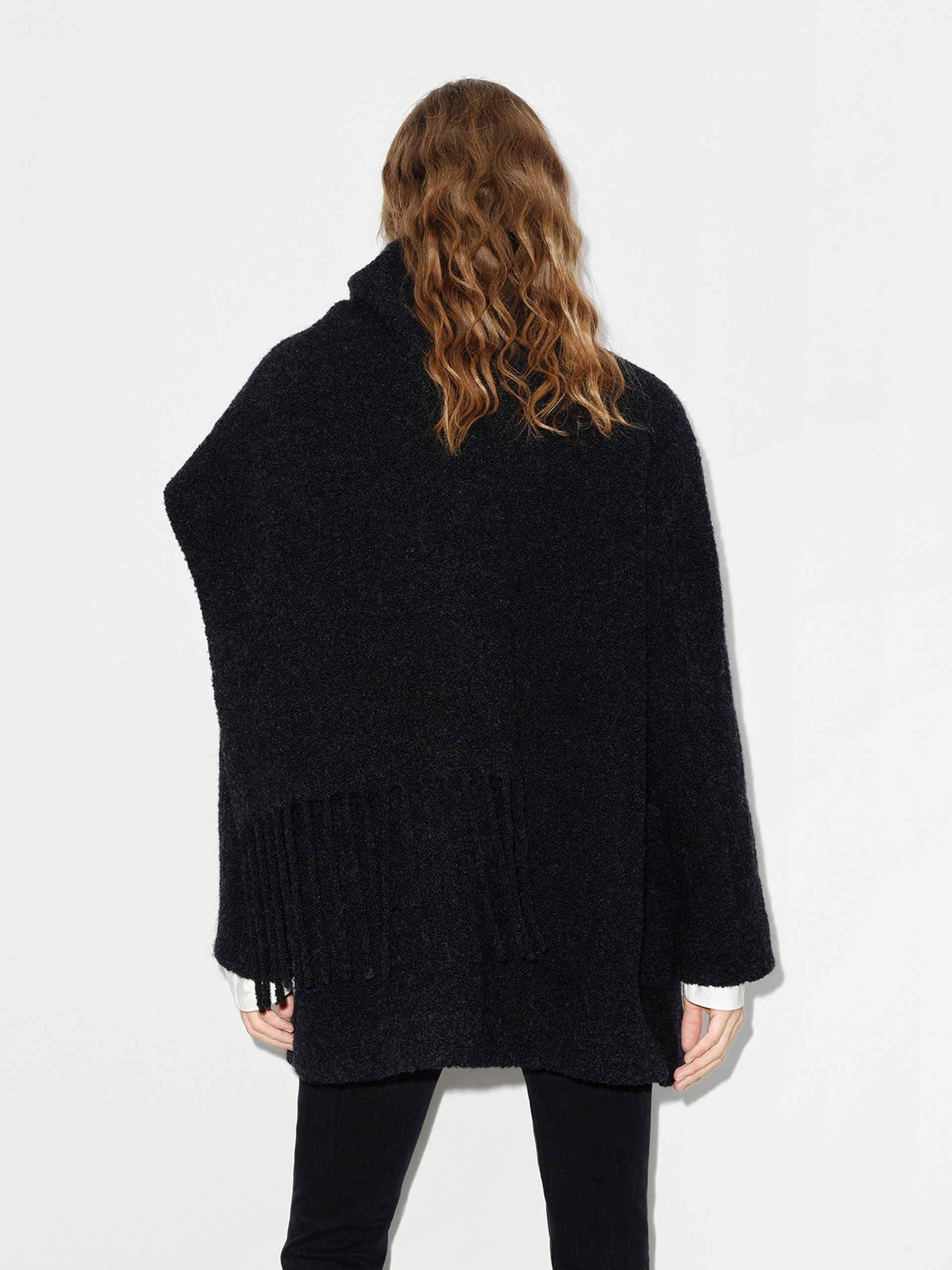 Button Closure Scarf Coat - Image 9