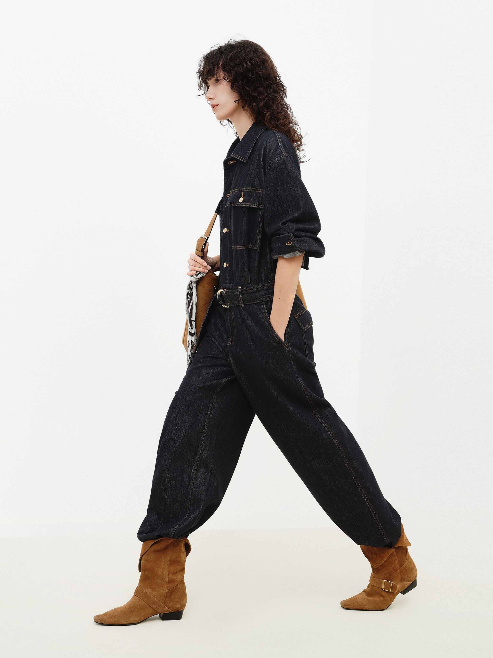 Cargo Denim Cotton Jumpsuit - Image 2
