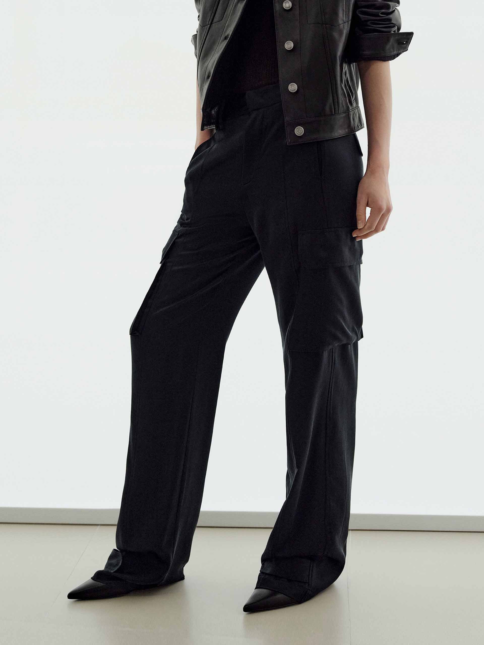 Cargo Style Silk Trousers - Image 3