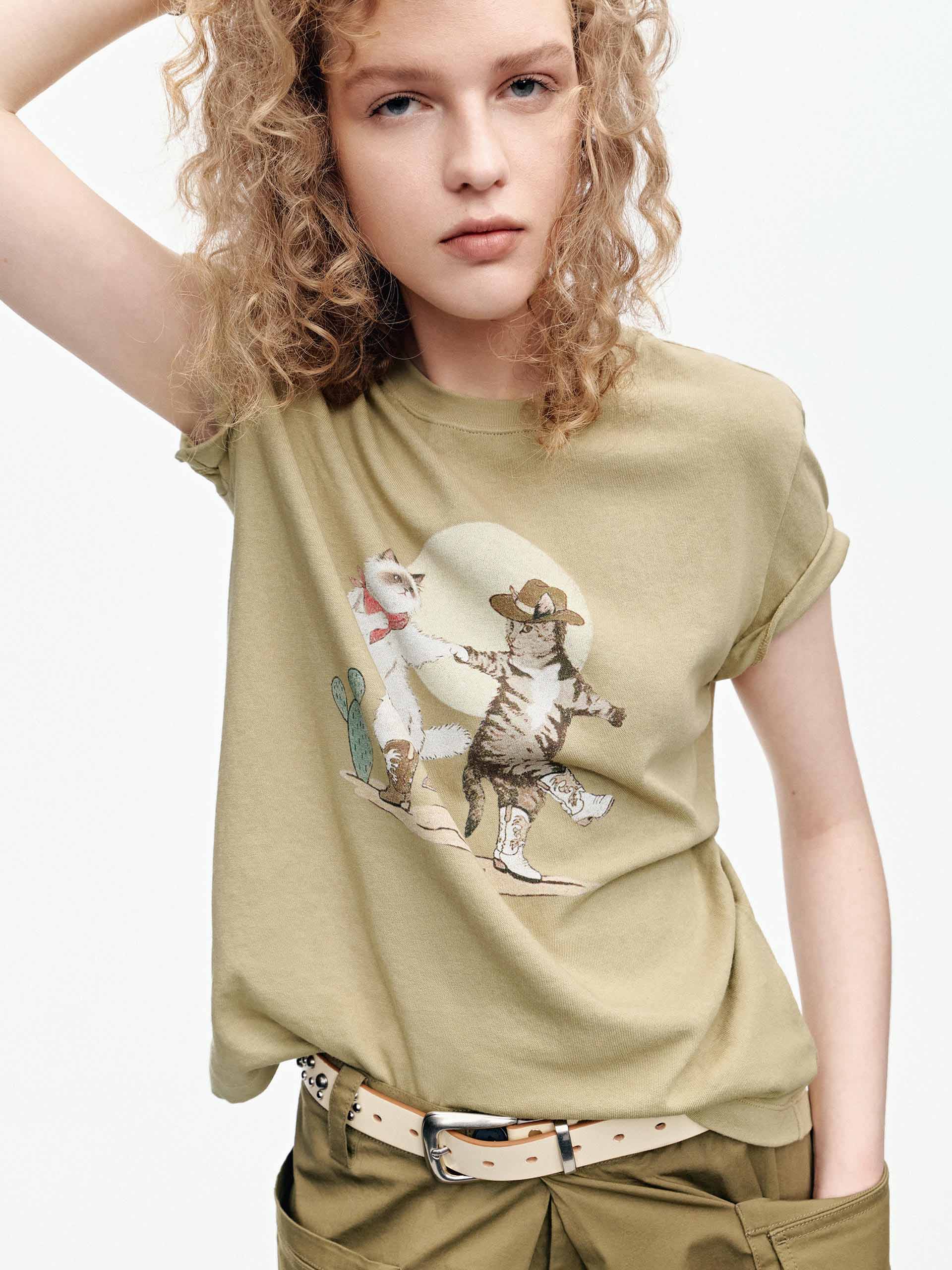 Cartoon Print Cotton T-shirts - Image 11