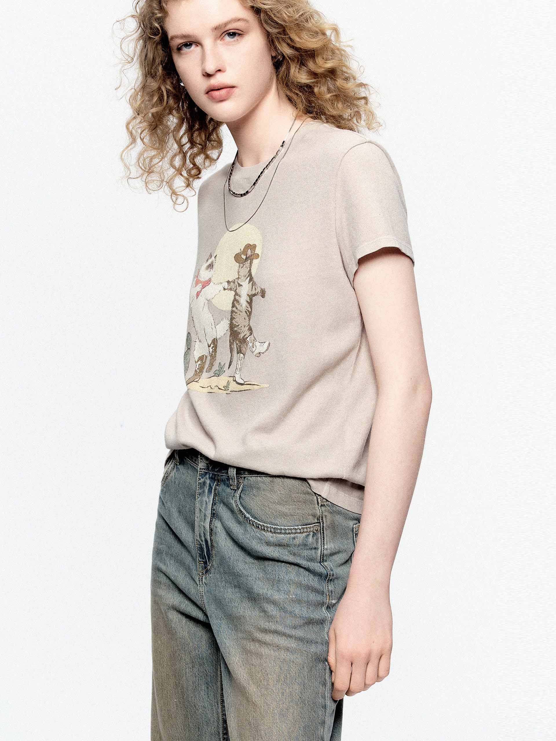 Cartoon Print Cotton T-shirts - Image 6