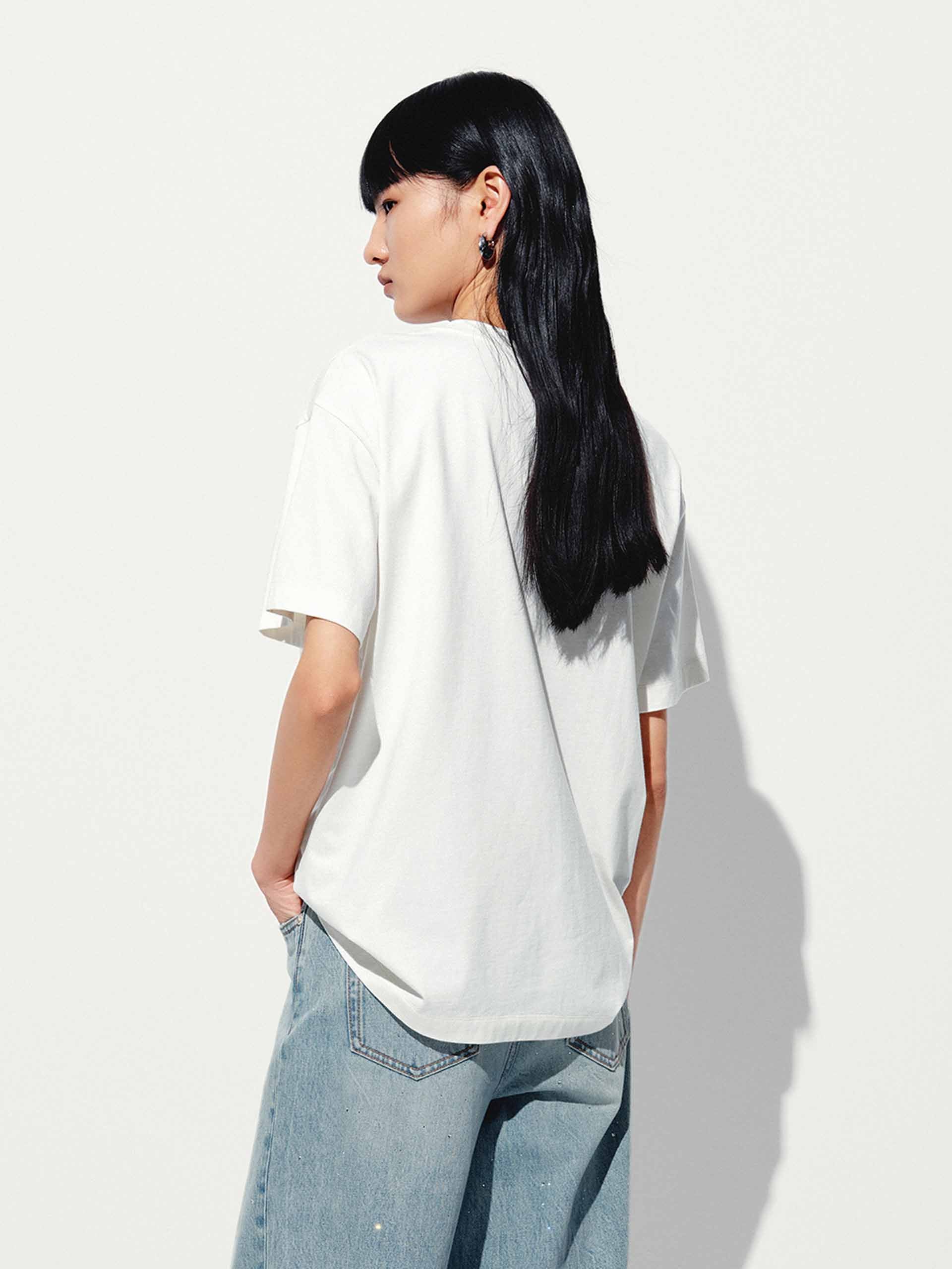 Cat Print Cotton T-shirt - Image 11