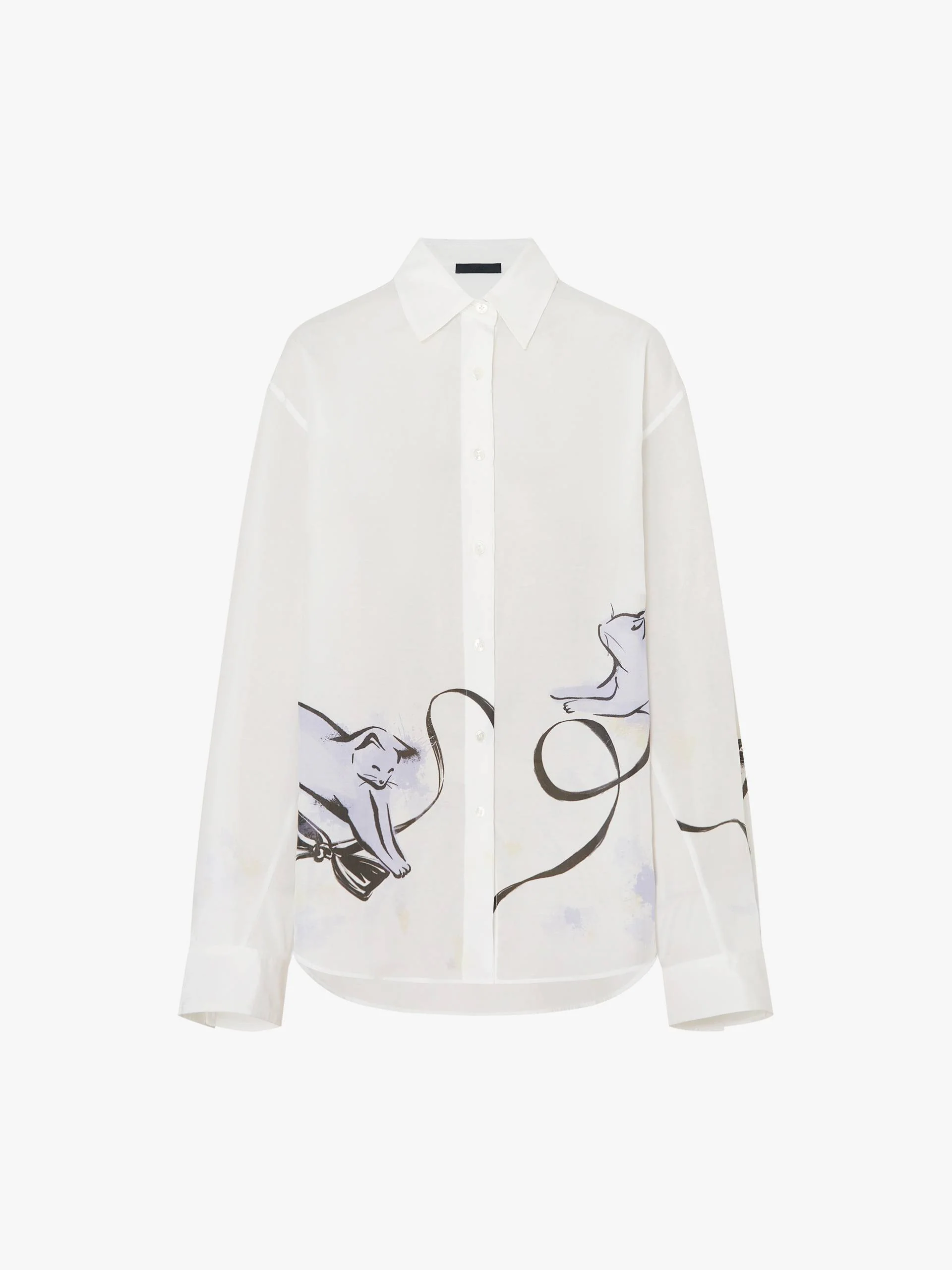 Cat Print Long Sleeves Shirt - Image 5