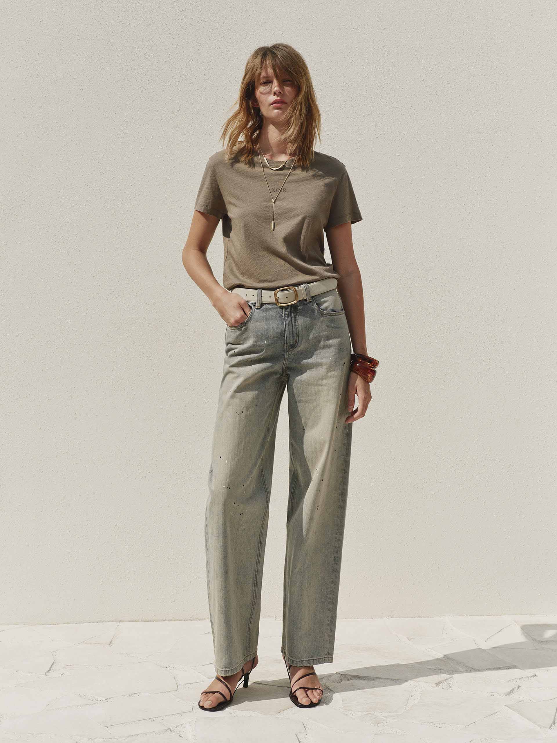 Cotton-Silk Distressed T-Shirt - Image 2