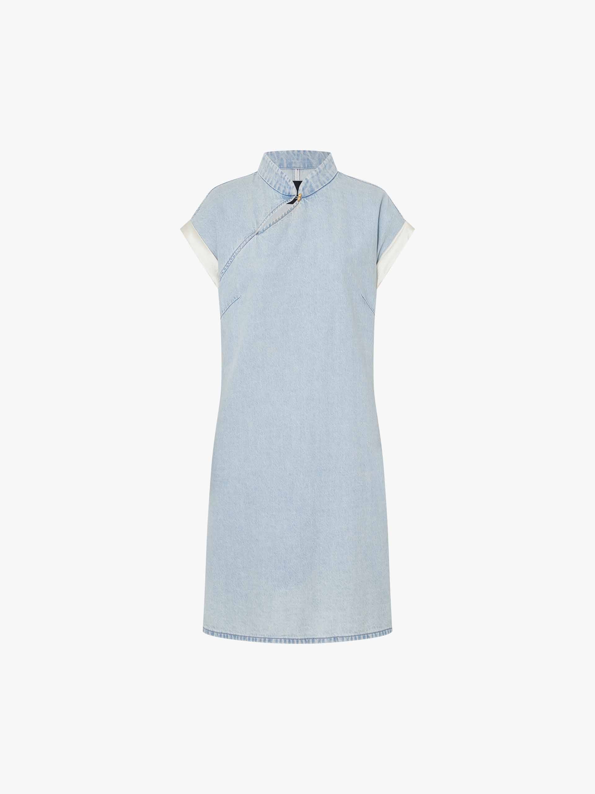 Cheongsam Denim Mini Dress - Image 5