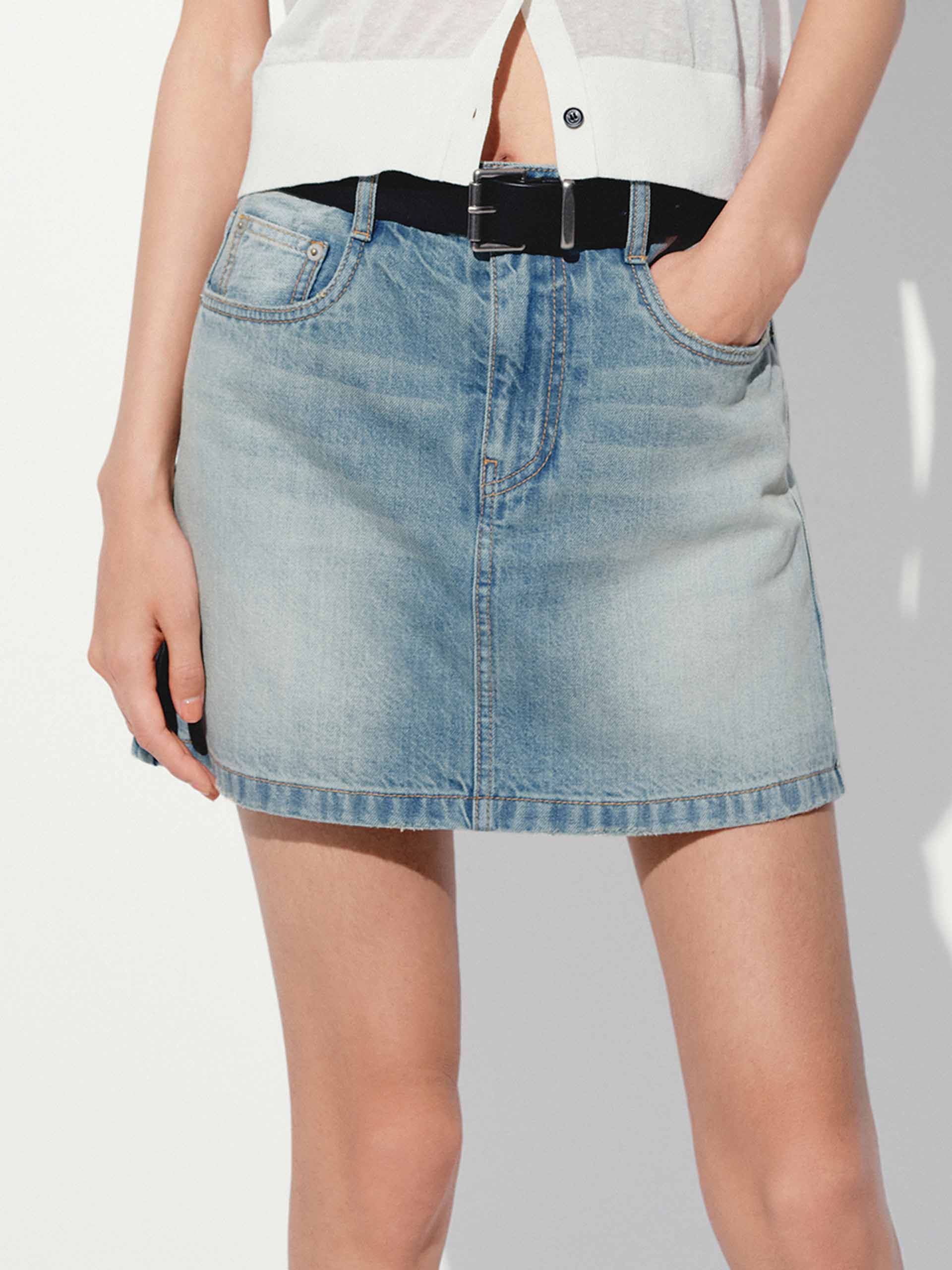 Classic Cotton Denim Skort - Image 7