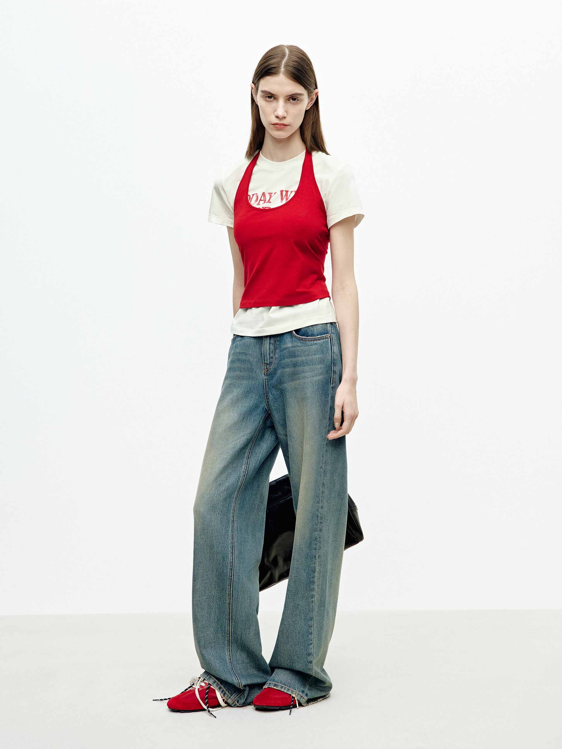 Classic Distressed Washed Jeans - Image 2