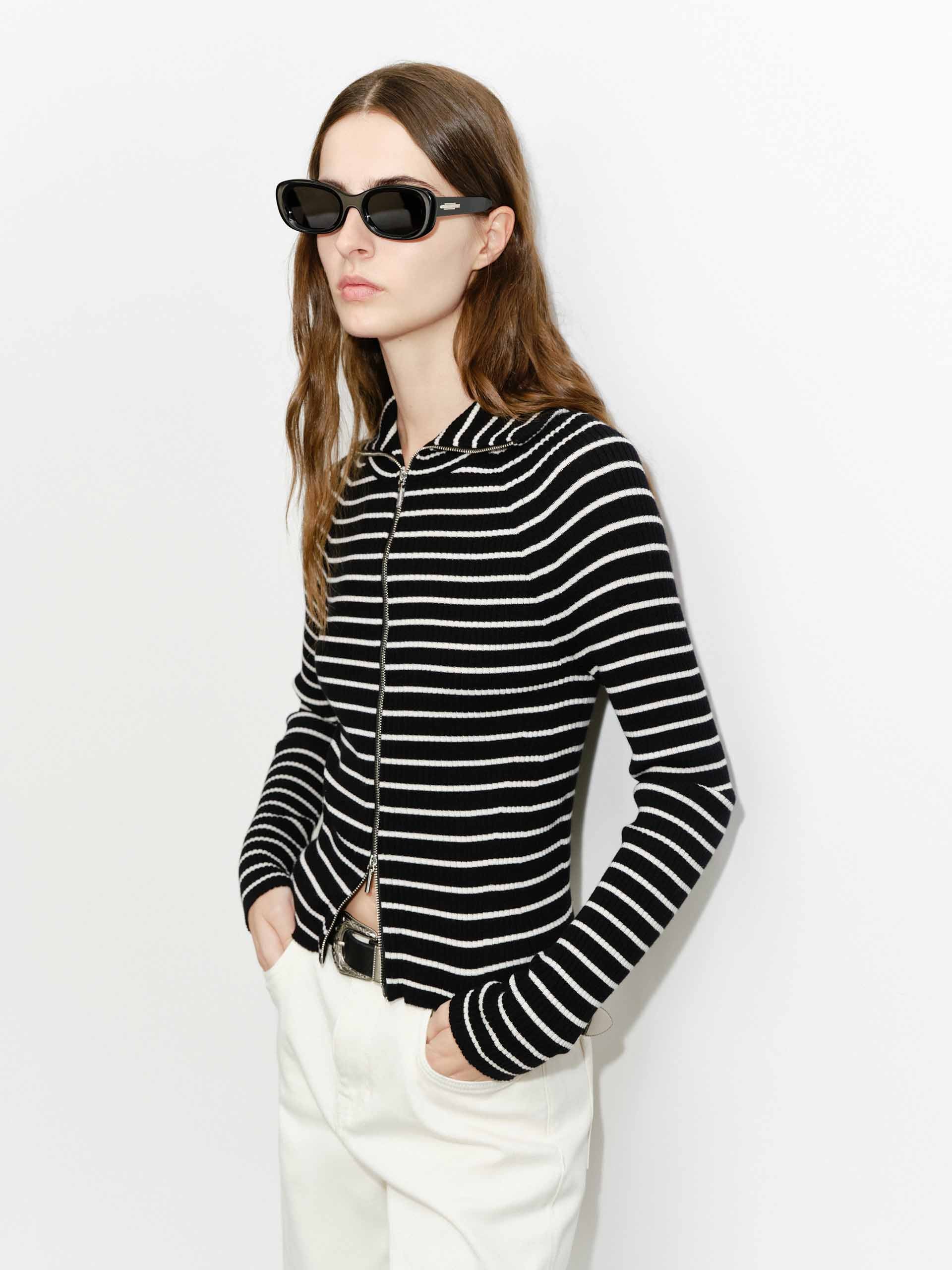 Close Fit Zipper Cardigan - Image 10