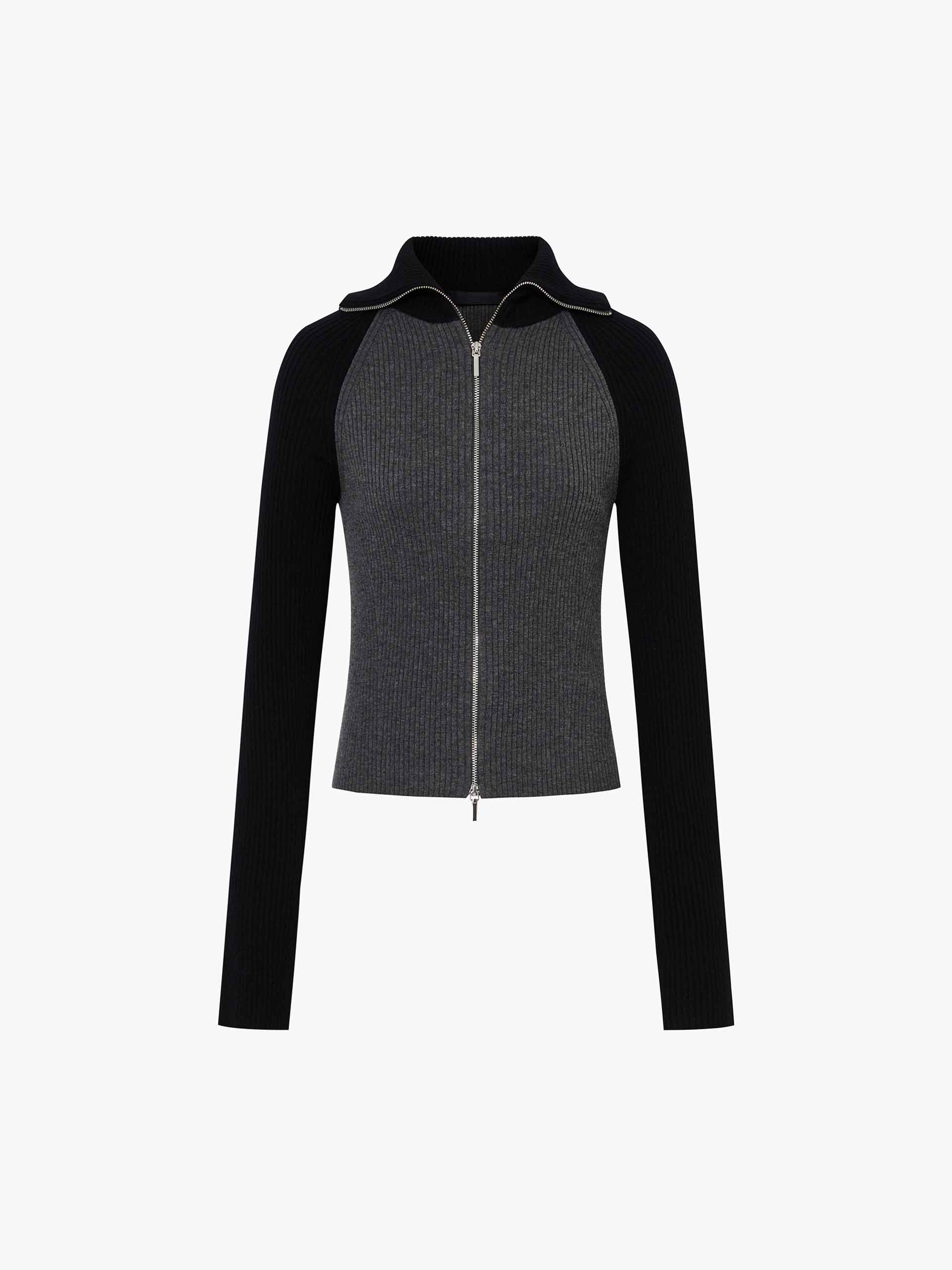Close Fit Zipper Cardigan - Image 5