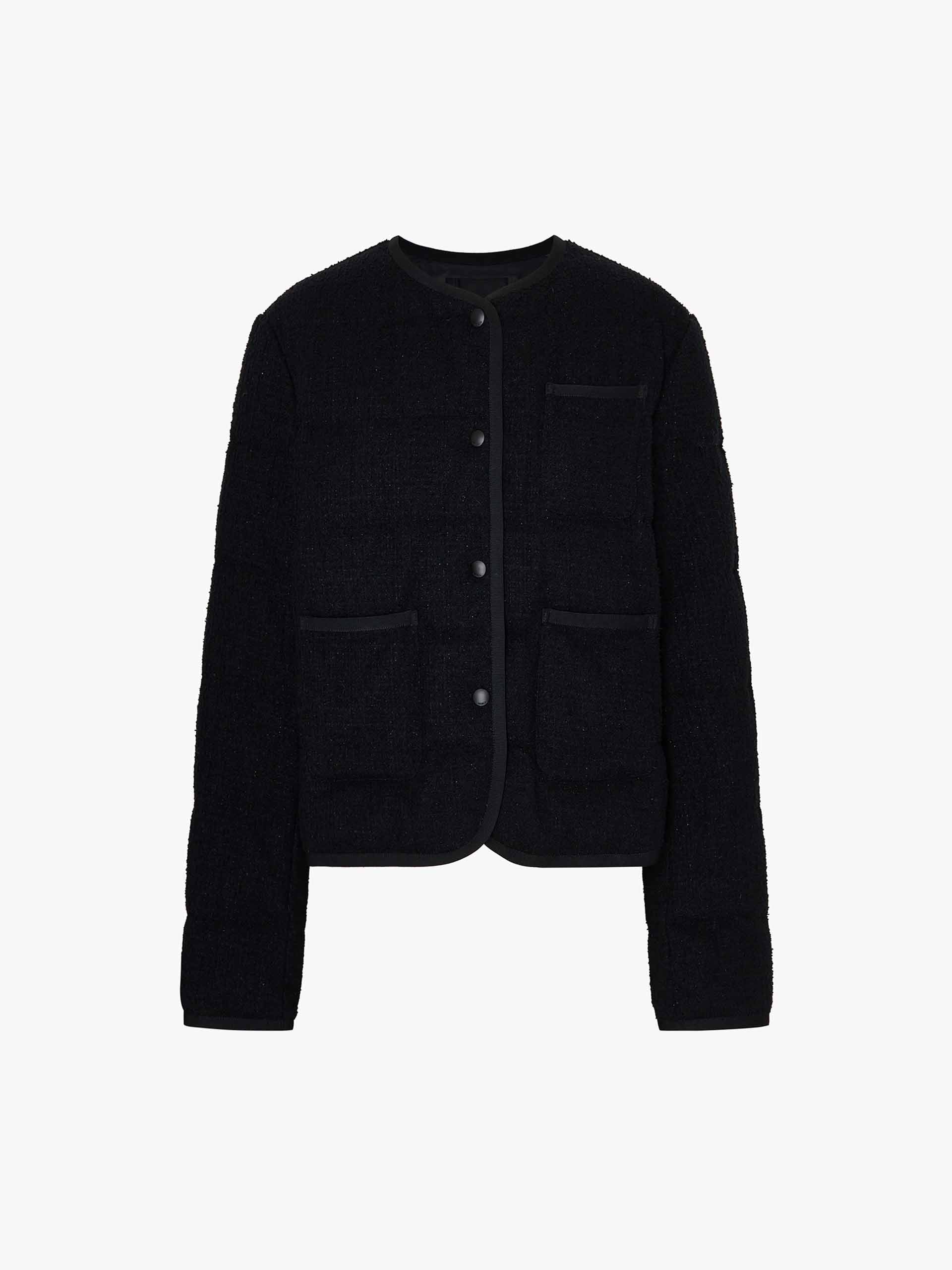 Collarless Cropped Down Jacket - Image 13