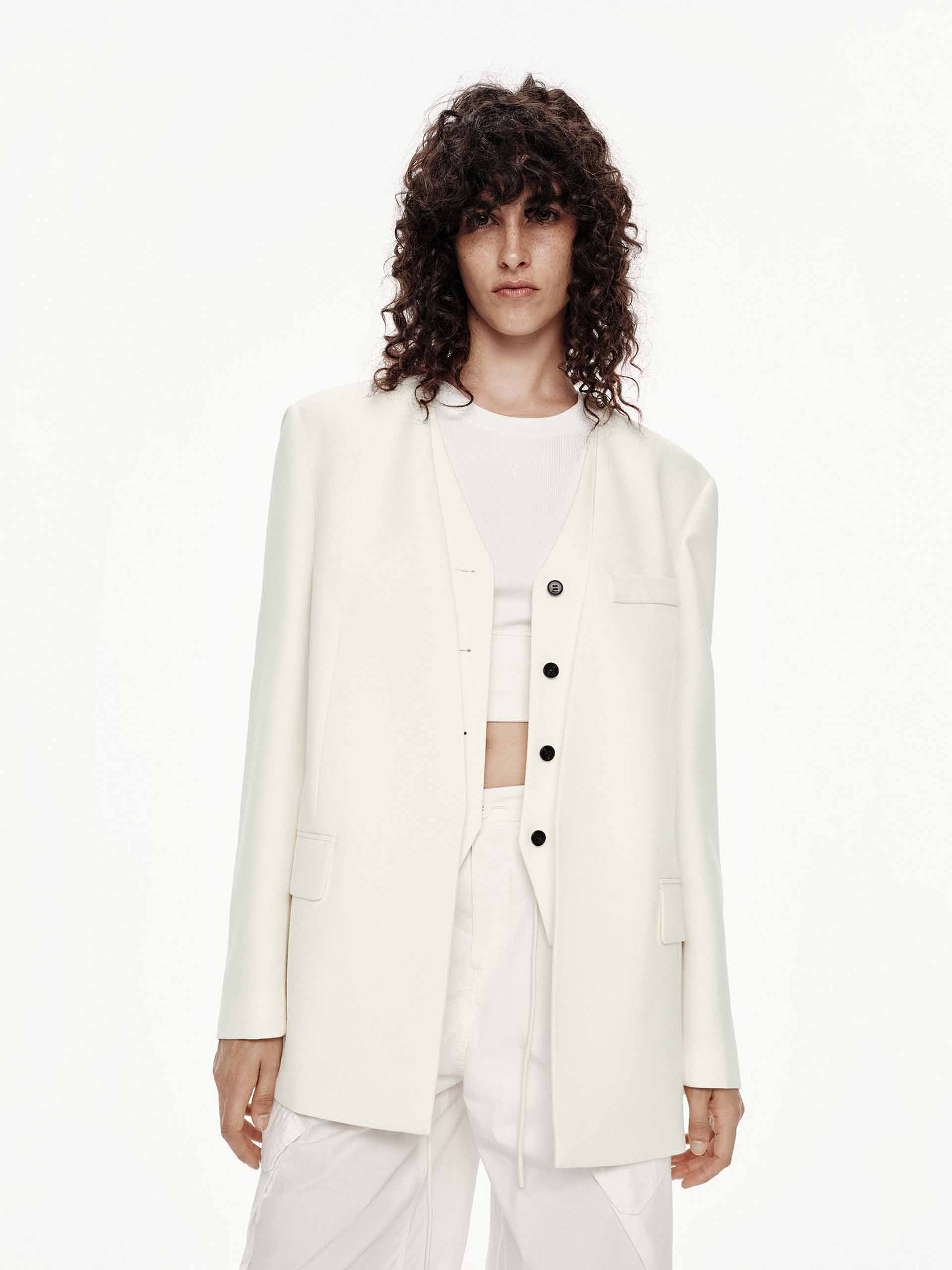 Collarless Layered Blazer