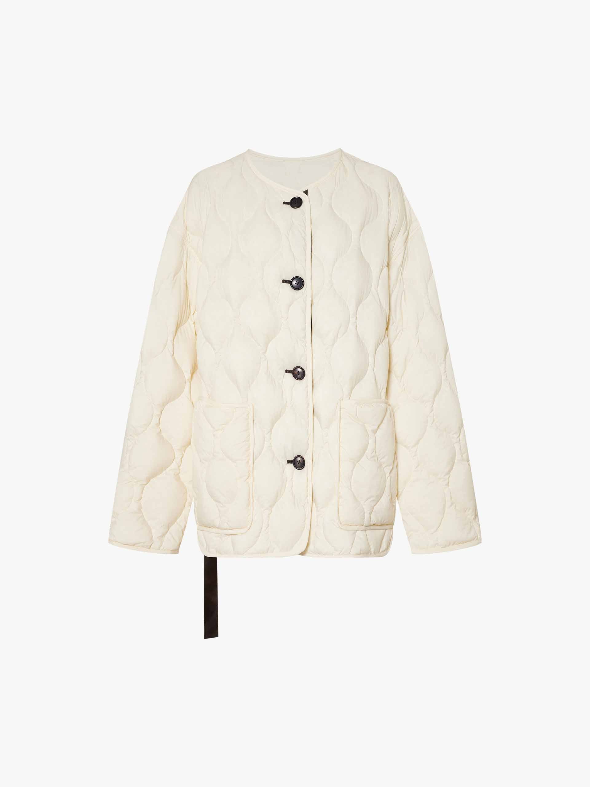 Collarless Quilted Tie Jacket - Image 5