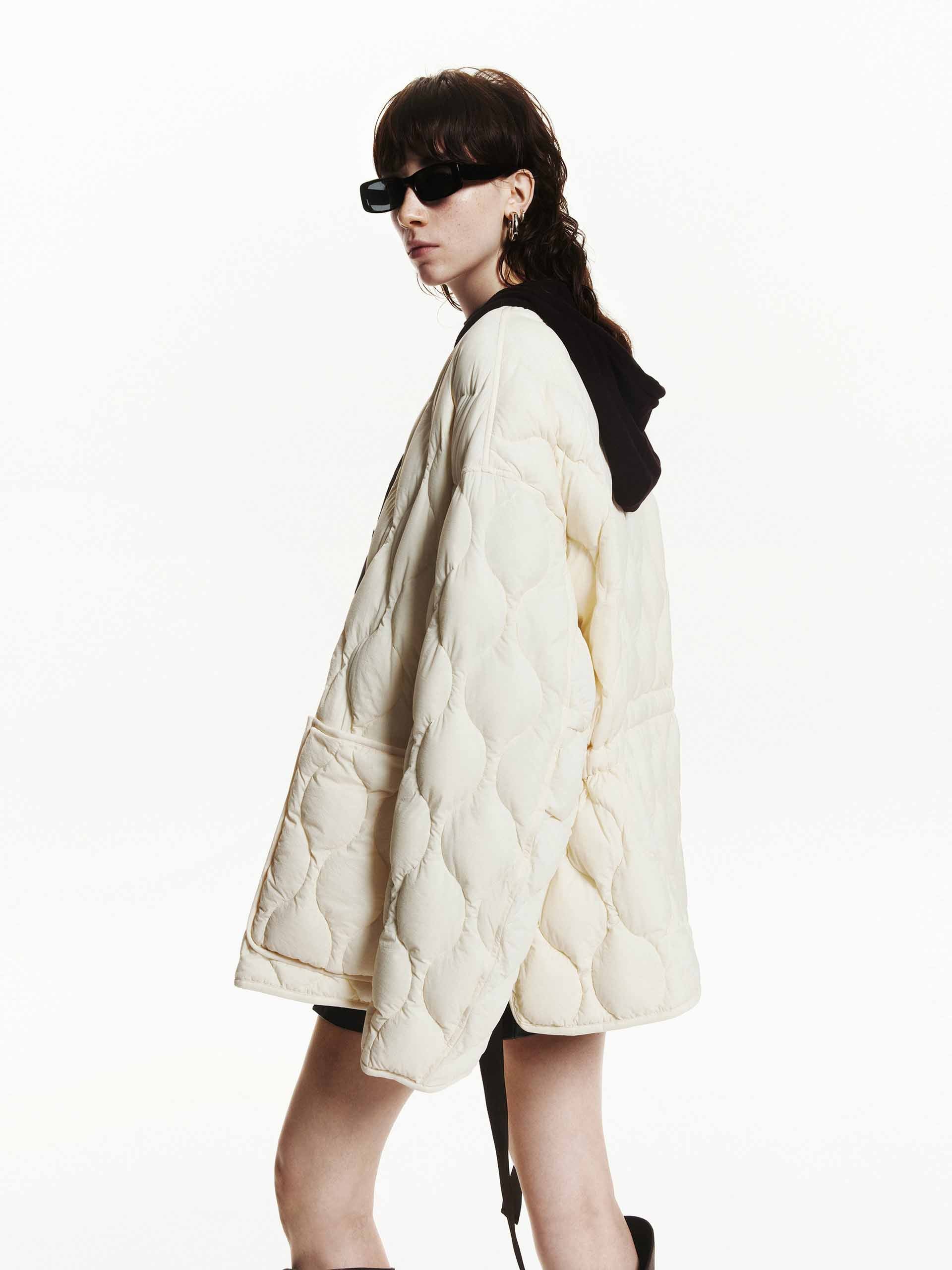 Collarless Quilted Tie Jacket - Image 7