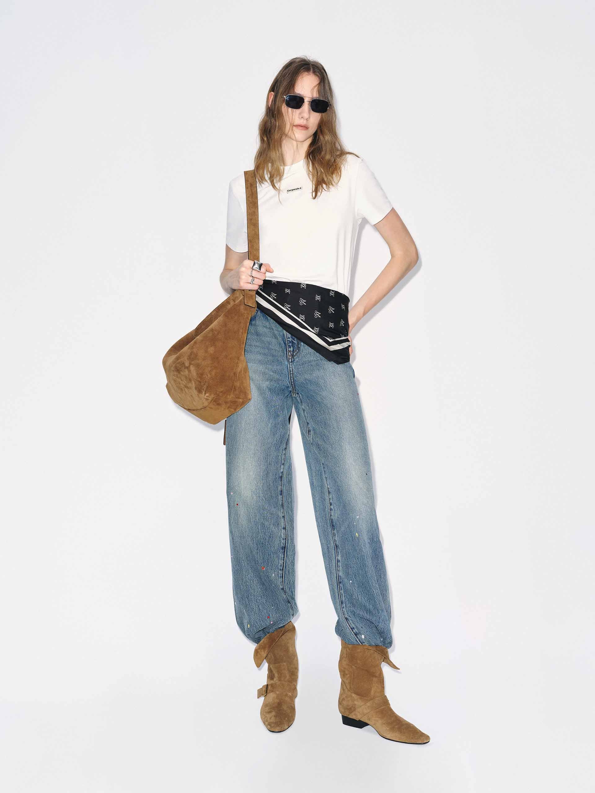 Color Rhinestone Cotton Jeans - Image 7