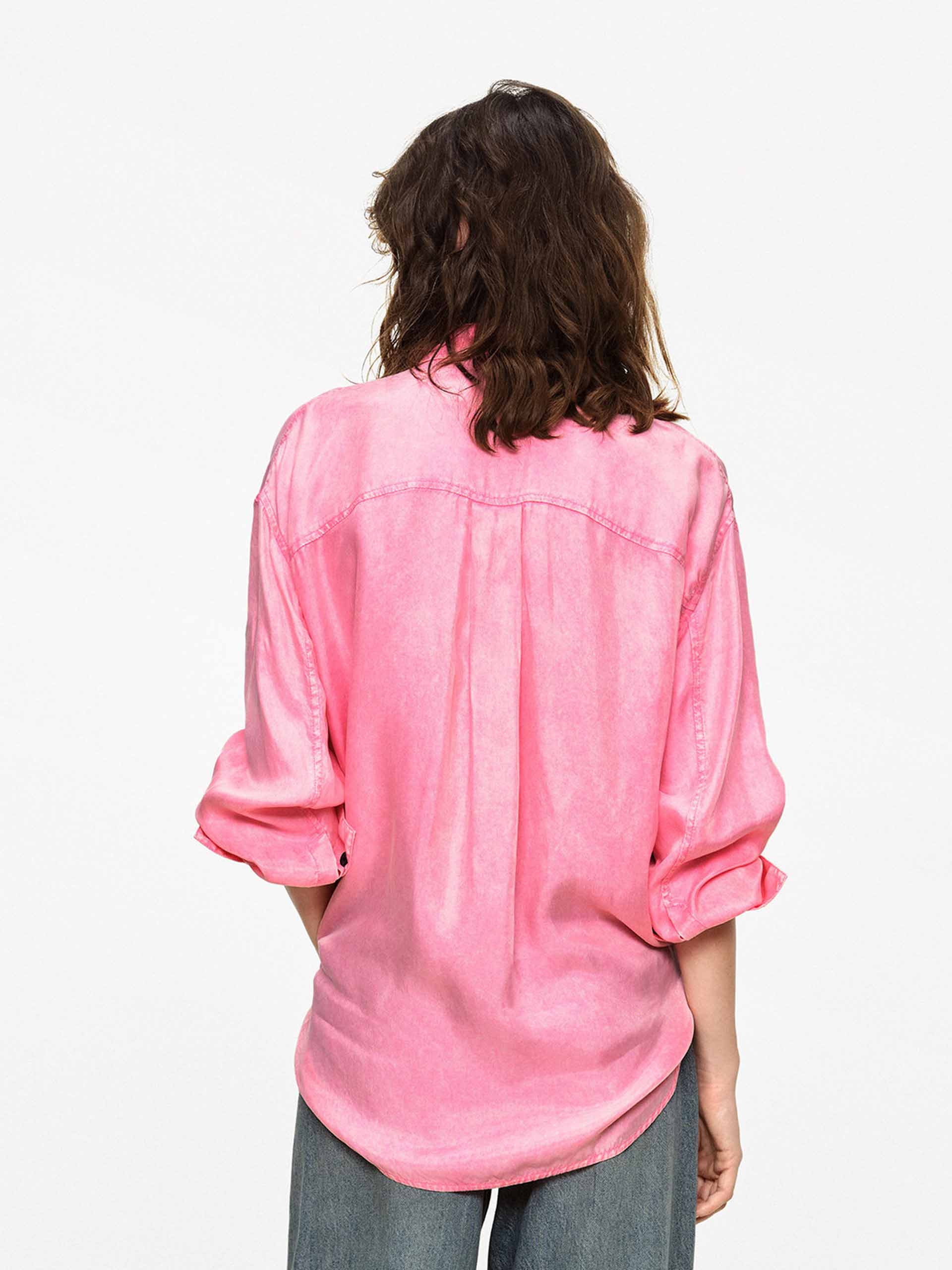 Contrast Button Lapel Shirt - Image 10