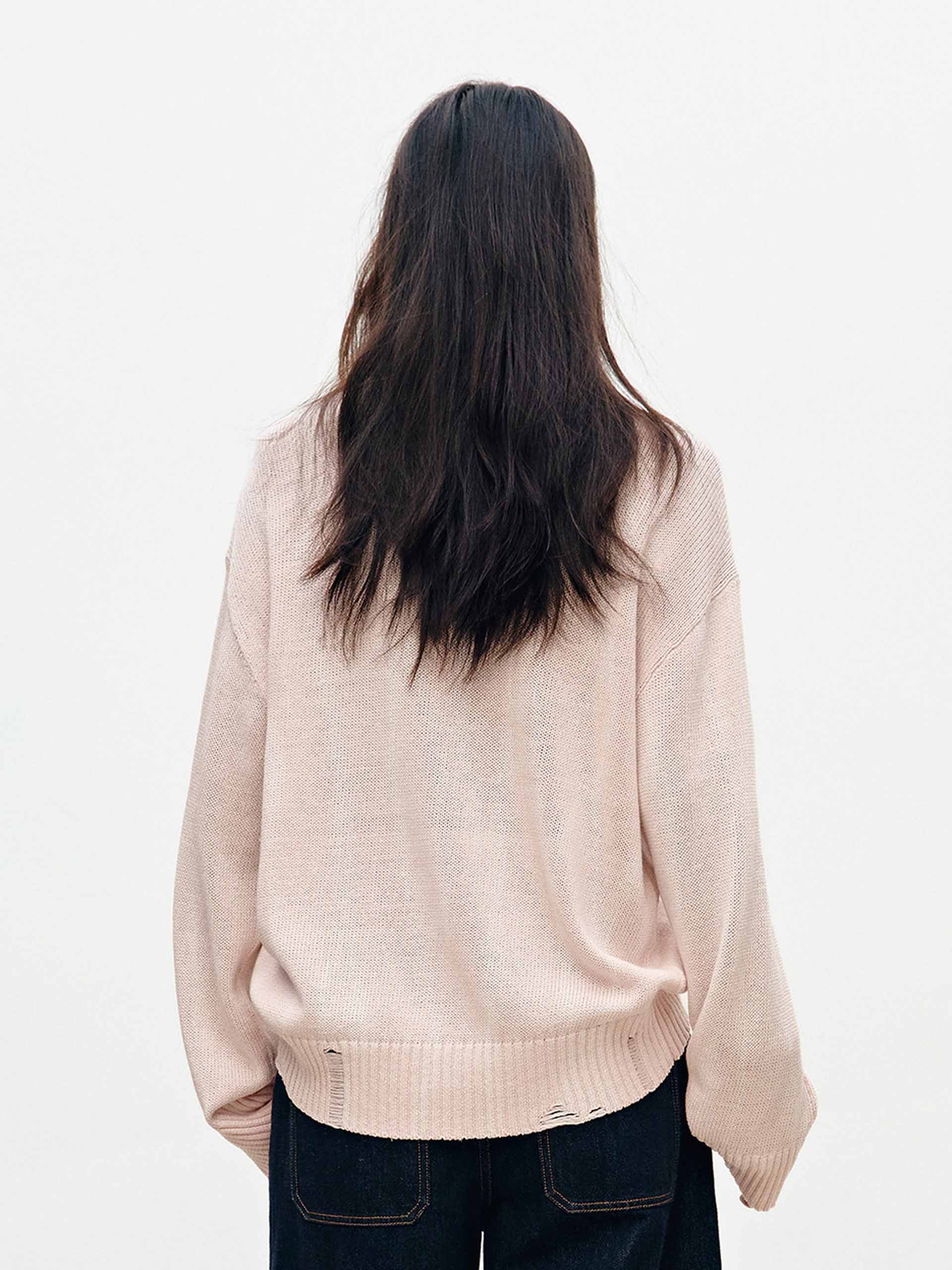 Contrast Cat Ripped Sweater - Image 15