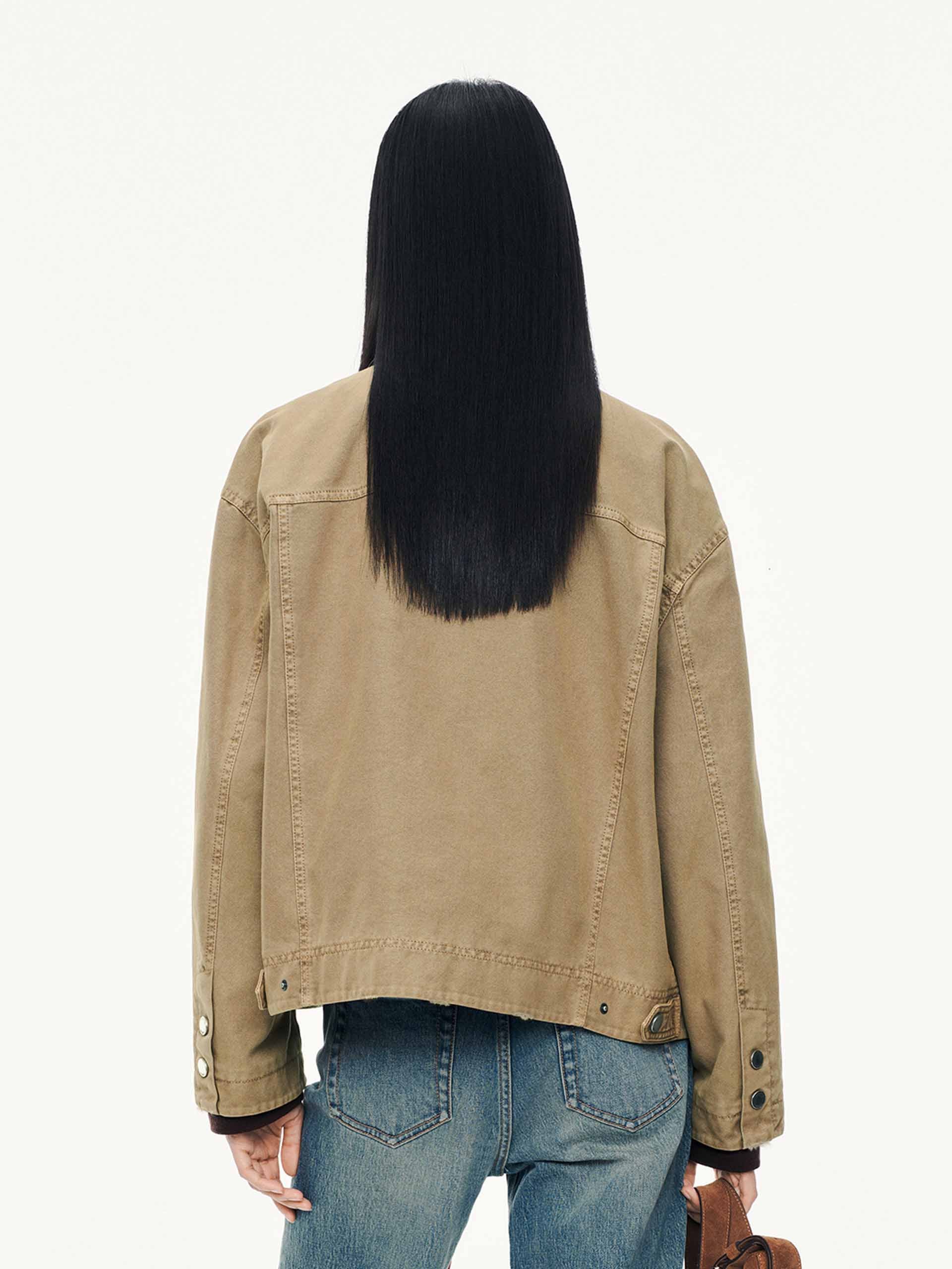 Contrast Collar Cotton Coat - Image 6