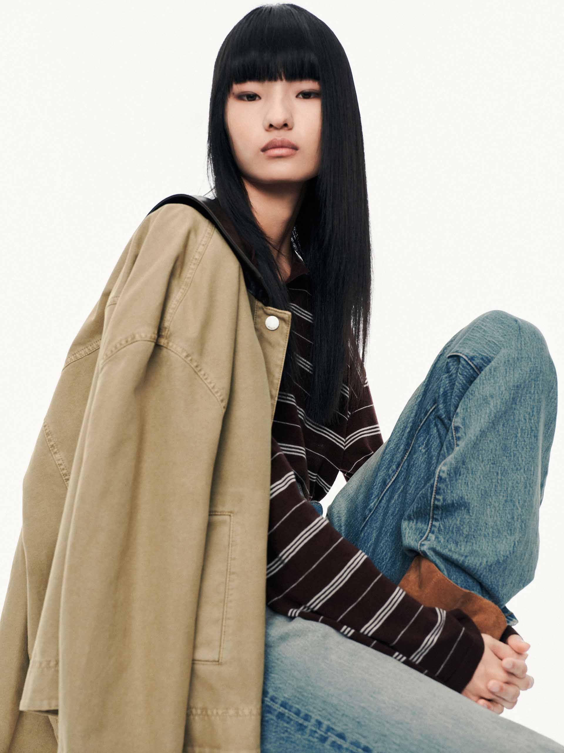 Contrast Collar Cotton Coat - Image 8