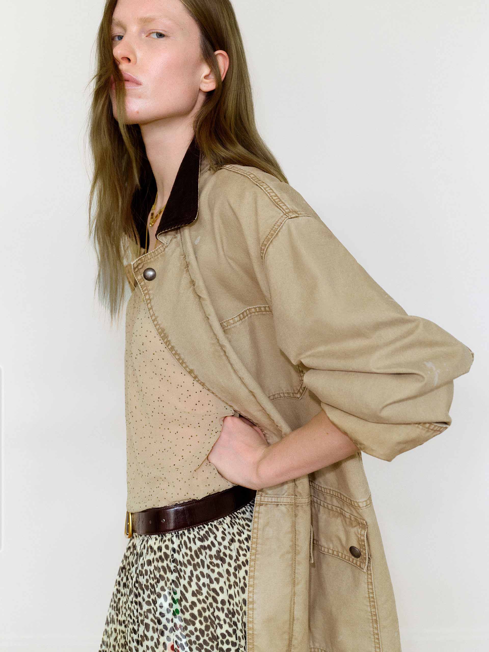Contrast Collar Cotton Jacket - Image 3