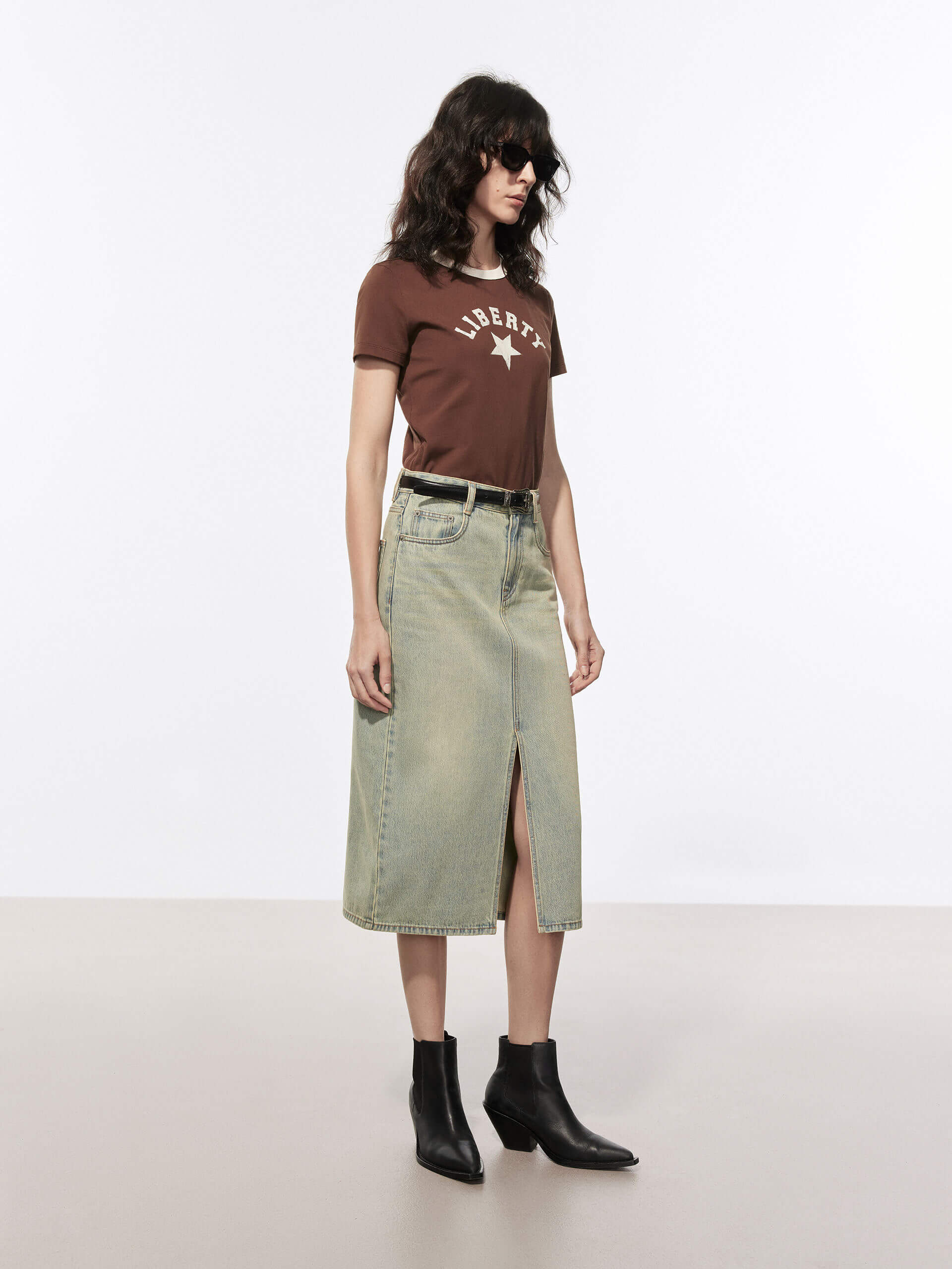 Contrast Collar Cotton T-shirt - Image 7