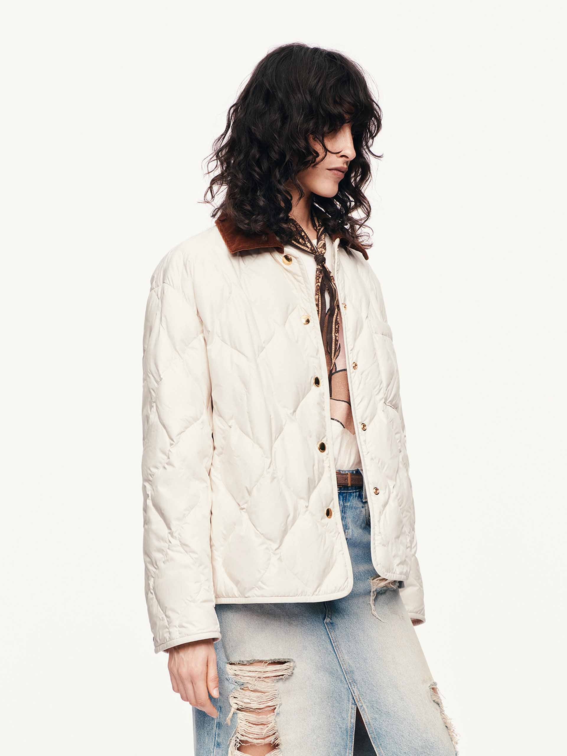 Contrast Collar Down Jacket - Image 3