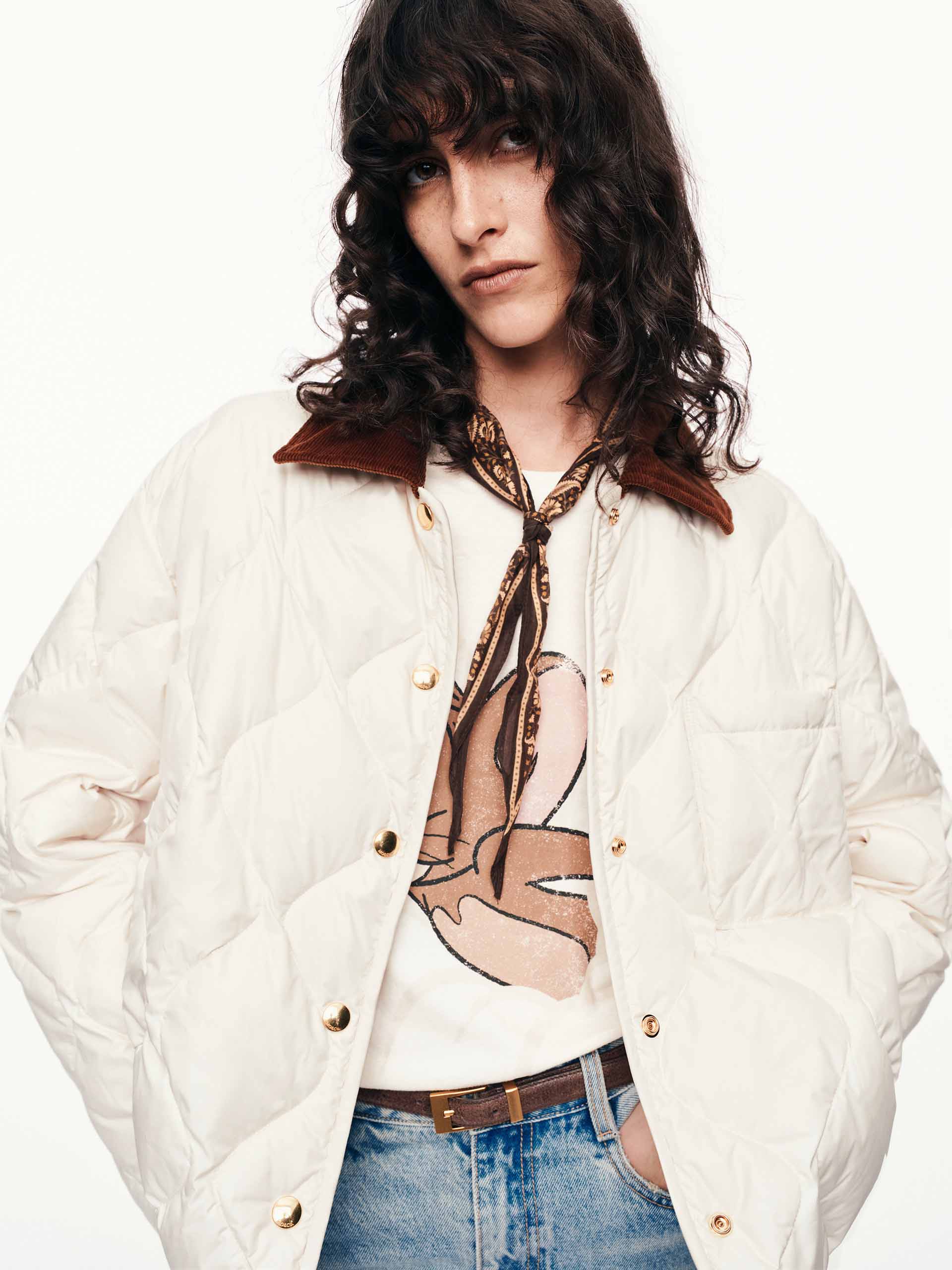 Contrast Collar Down Jacket - Image 7
